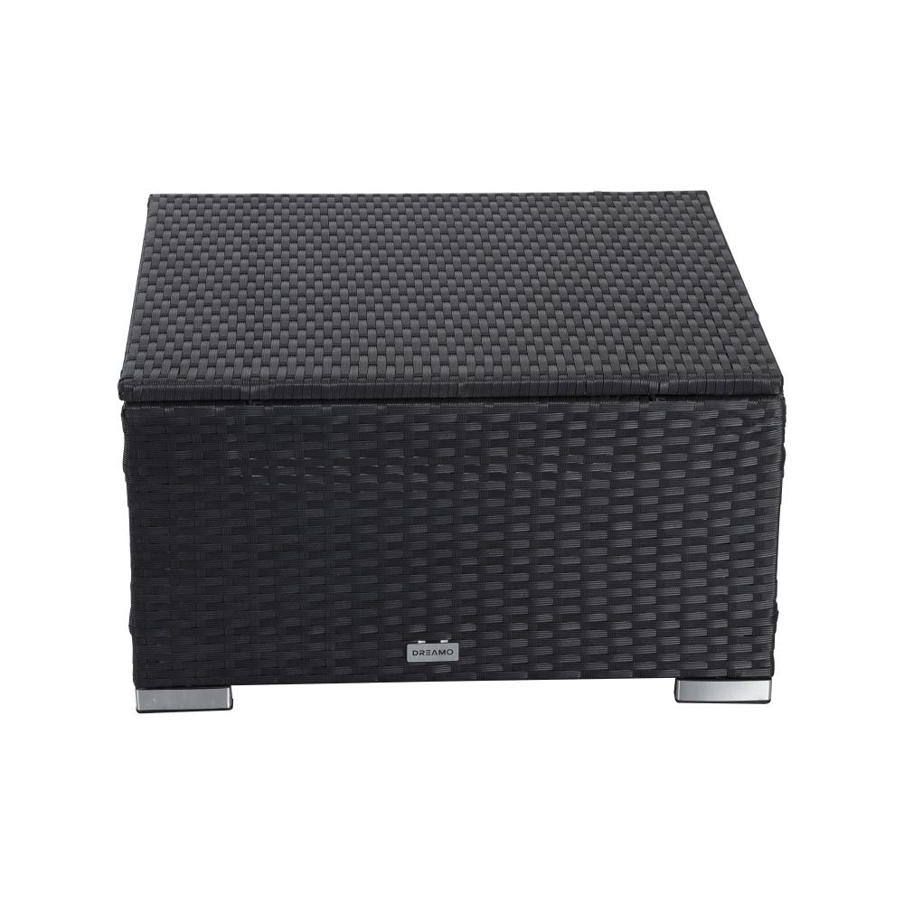 Outdoor wicker ottoman in Black 3