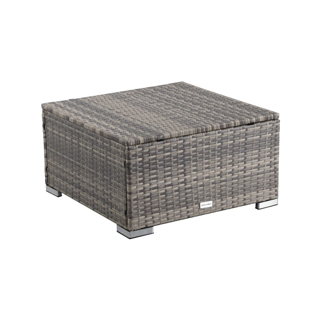 Outdoor wicker ottoman in Grey 3