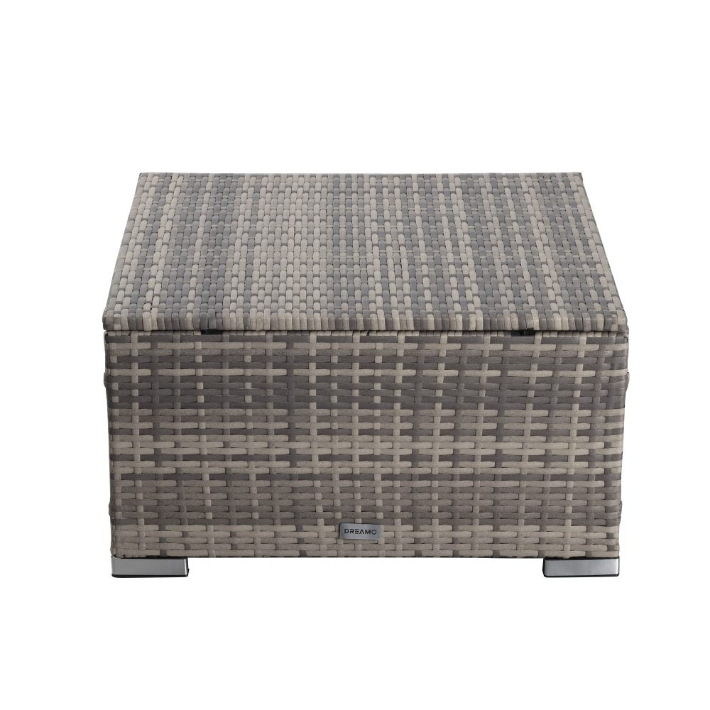 Outdoor wicker ottoman in Grey 4