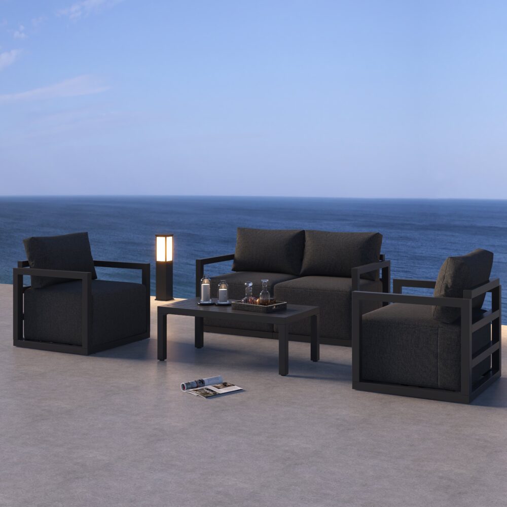 Alfresco Serenity Outdoor Lounge Set – Charcoal Grey 3