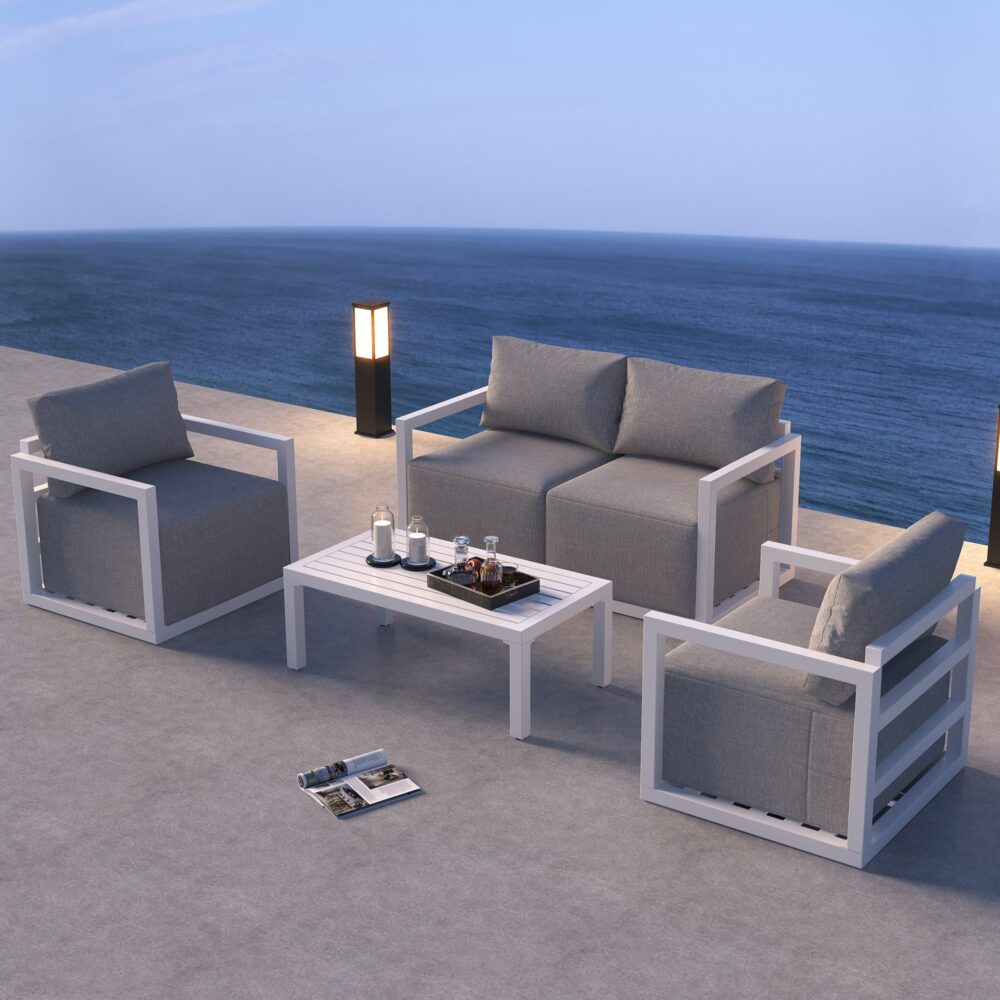 Alfresco Serenity Outdoor Lounge Set – White 5