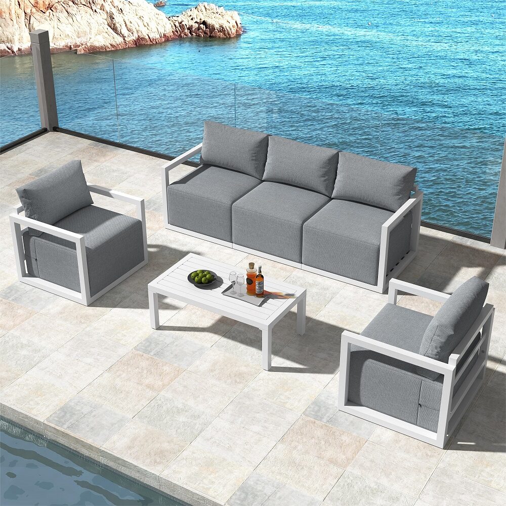 Alfresco 5-Seater Deep-Seated Patio Set – White 4