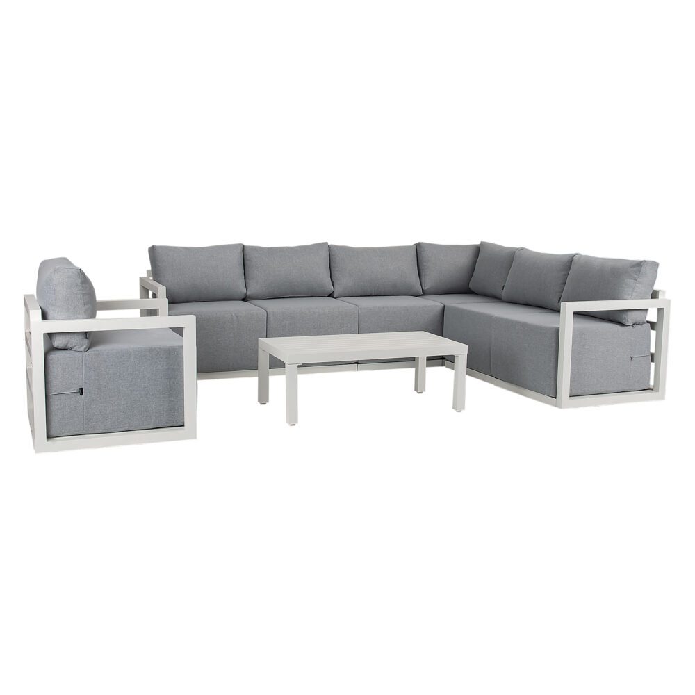 Alfresco 7-Seat Garden Lounge Set – White 5