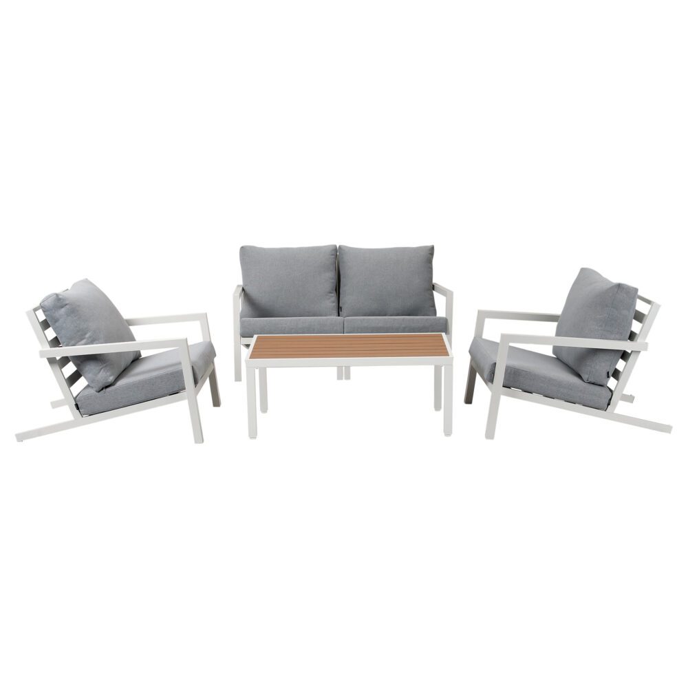 Aidan Garden Furniture Set in White — 5 pieces 3