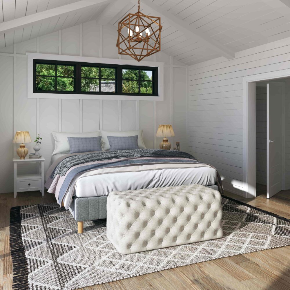 Elsa Tufted Ottoman Beach Boucle White-Rectangular 3