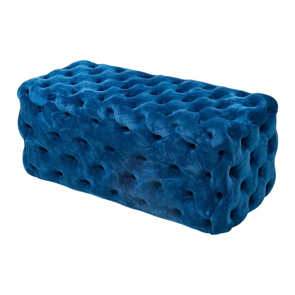 Elsa Navy Blue Velvet Ottoman-Rectangular 5