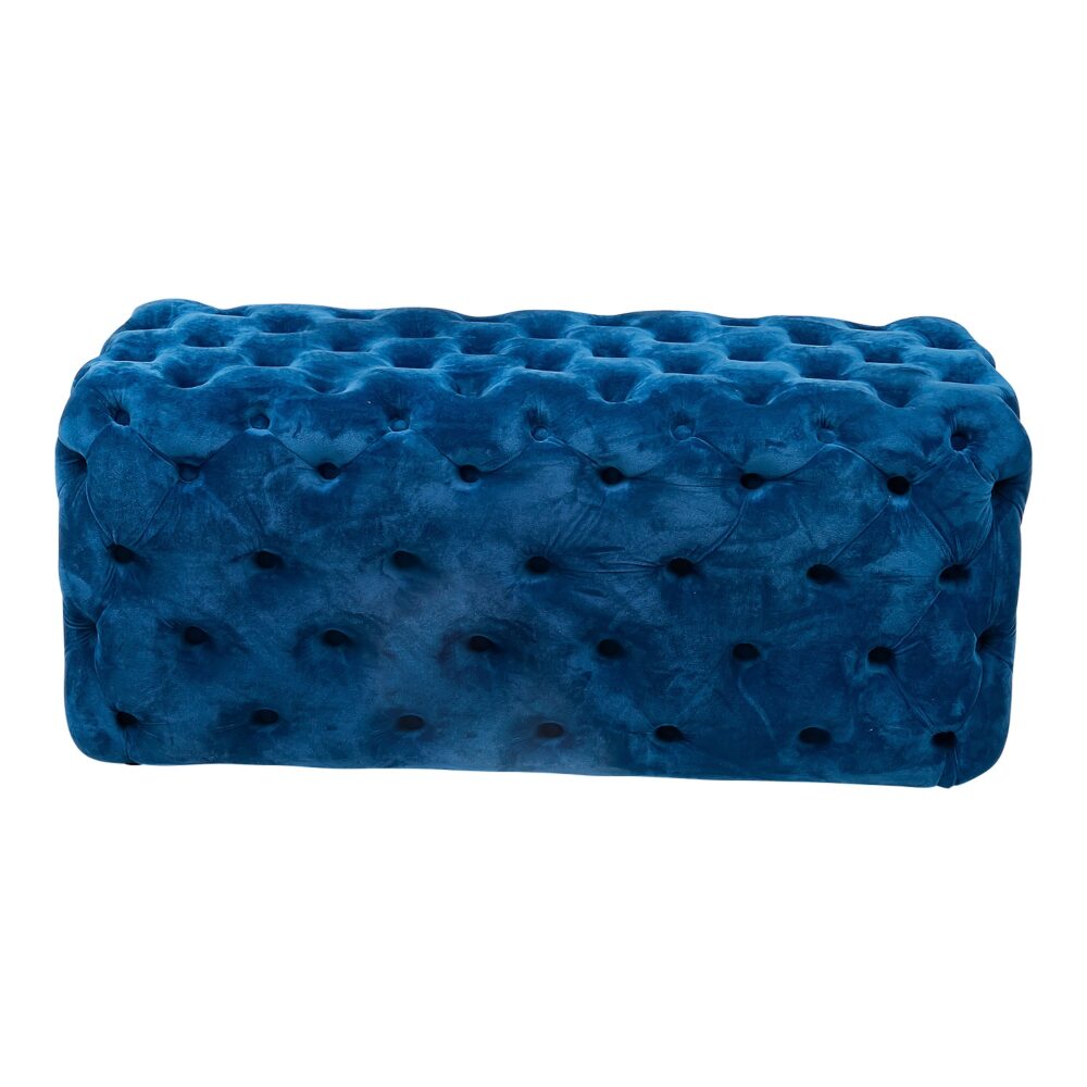 Elsa Navy Blue Velvet Ottoman-Rectangular 6