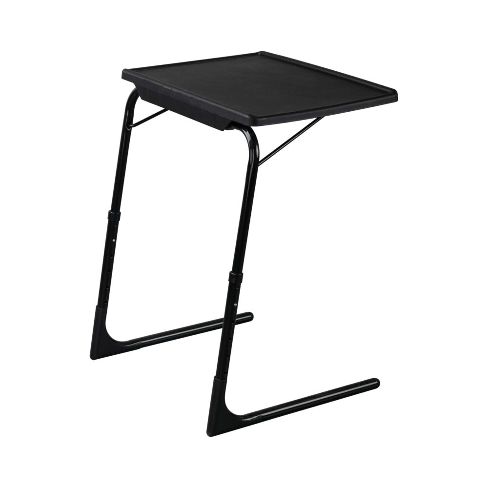 Foldable Table Adjustable Tray Laptop Desk with Removable Cup Holder-Black 4