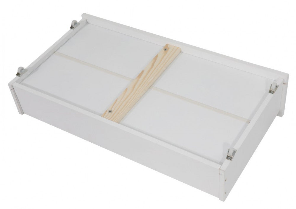 2 x Wooden Bed Frame Storage Trundle Drawers-White 9