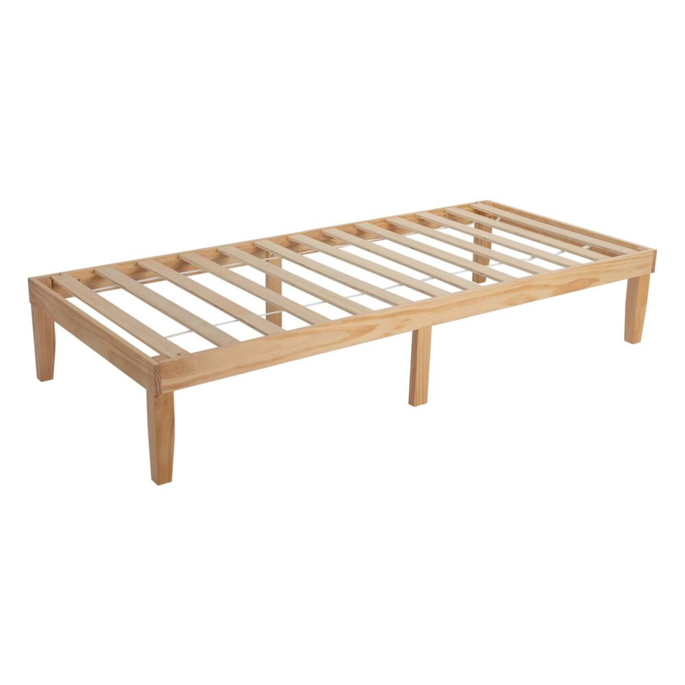 Single Size Warm Wooden Natural Bed Base Frame – Single 5