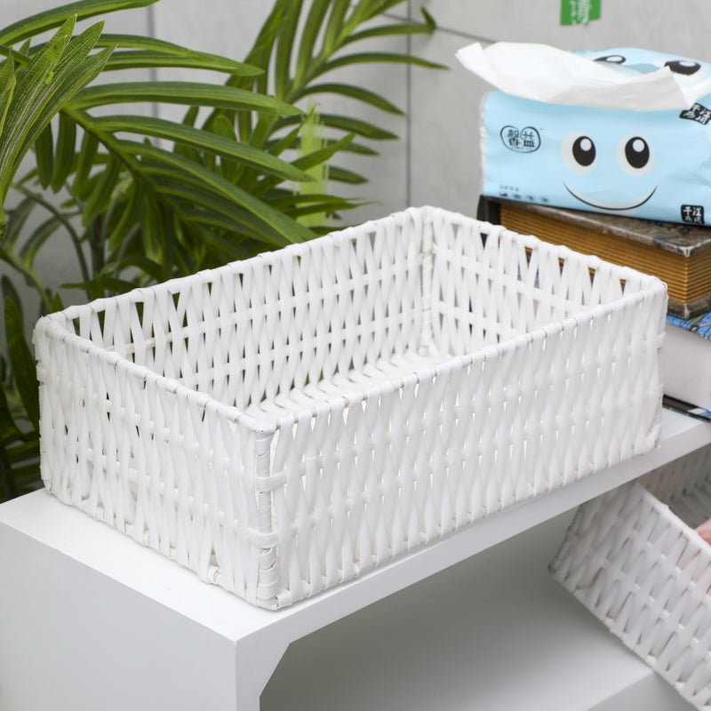 Removable Bathroom Side Cabinet Toilet Caddy with Storage Drawers- White 7