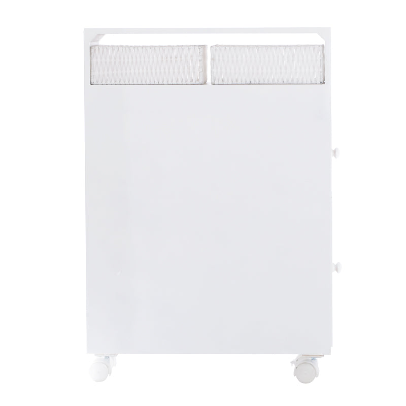 Removable Bathroom Side Cabinet Toilet Caddy with Storage Drawers- White 8