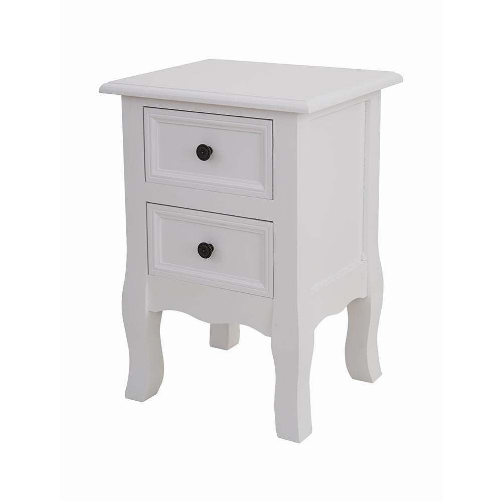 French Bedside Table Nightstand White Set of 2 9