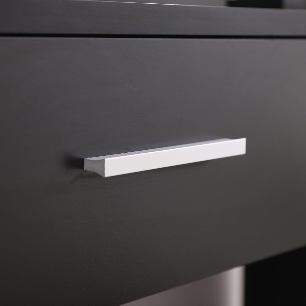 Fidel Vanity Set with Cushioned Stool and Lighted Mirror- Black 9