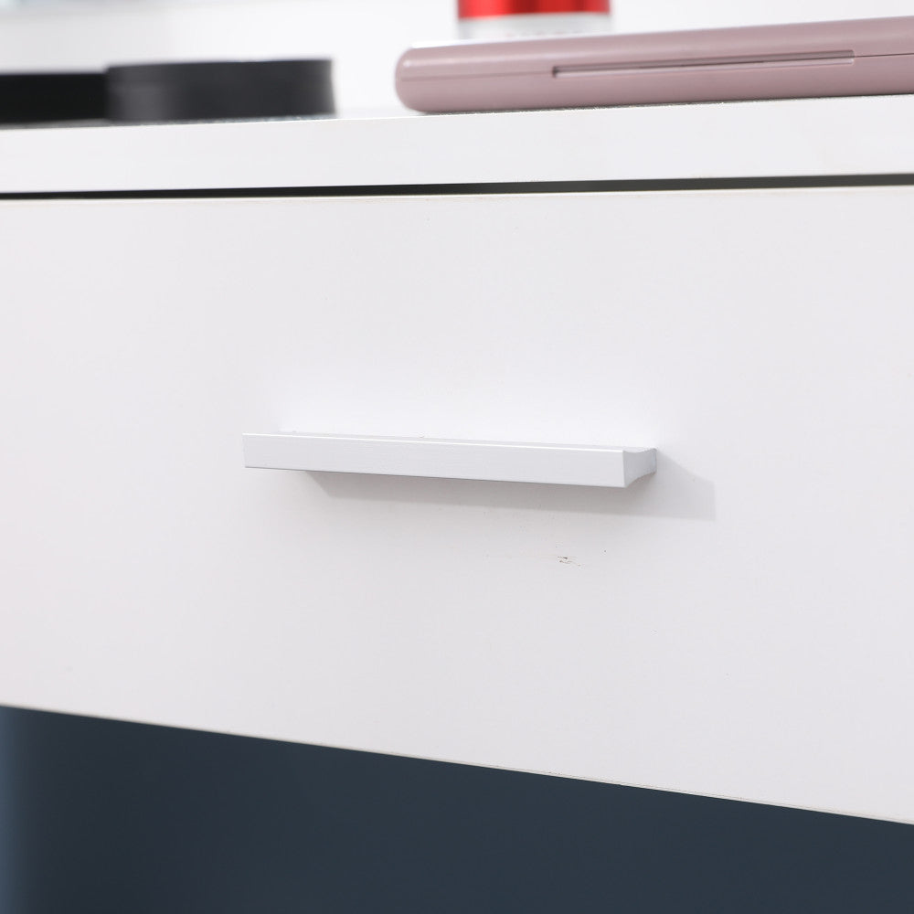 Fidel Vanity Set with Cushioned Stool and Lighted Mirror- White 10