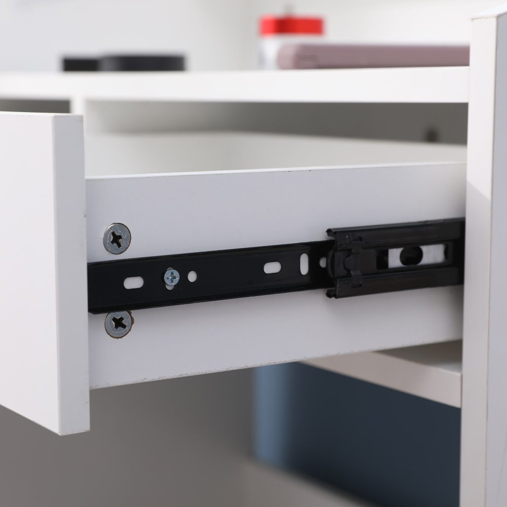 Diana Vanity Set with Shelves Cushioned Stool and Lighted Mirror- White 9