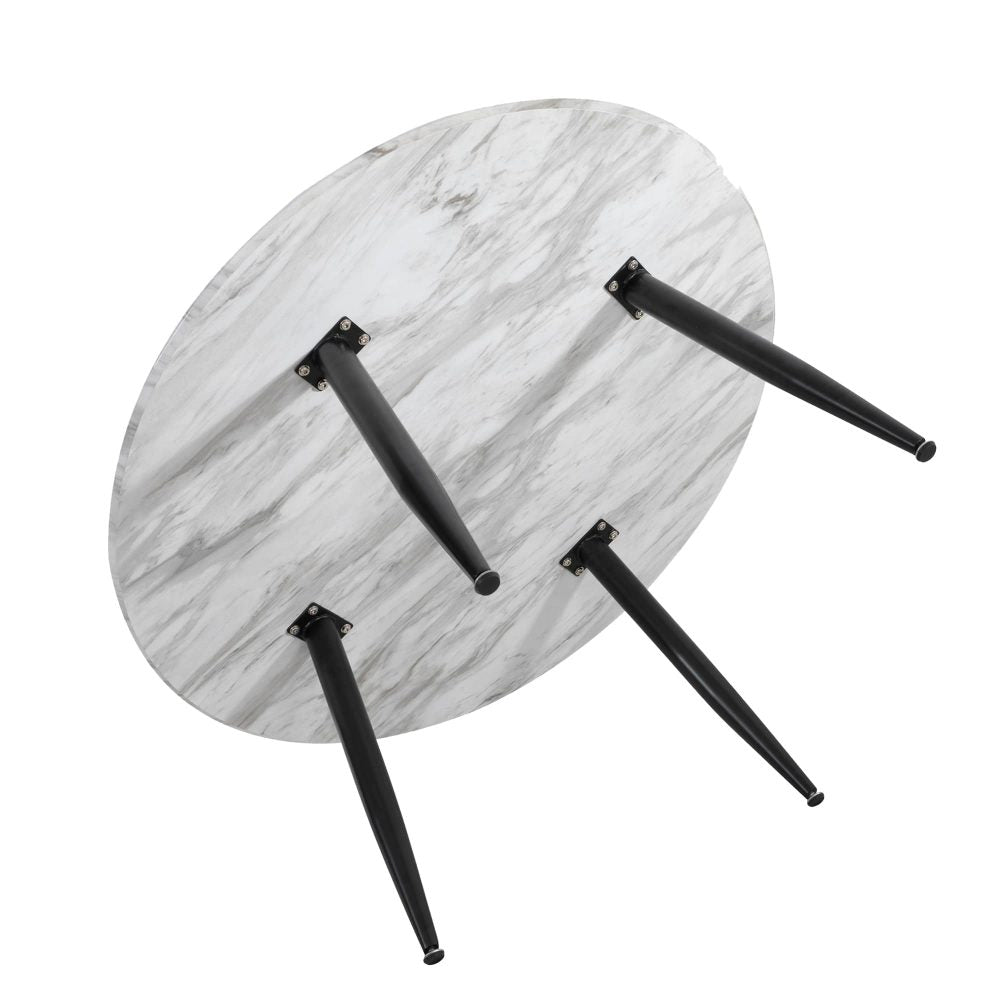 Minimalist Marble Effect Round Coffee Table 6