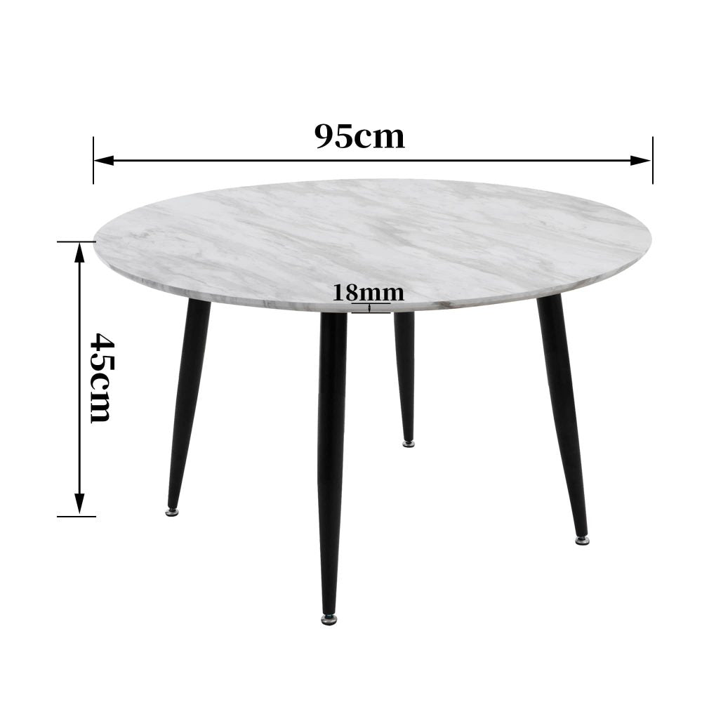 Minimalist Marble Effect Round Coffee Table 8
