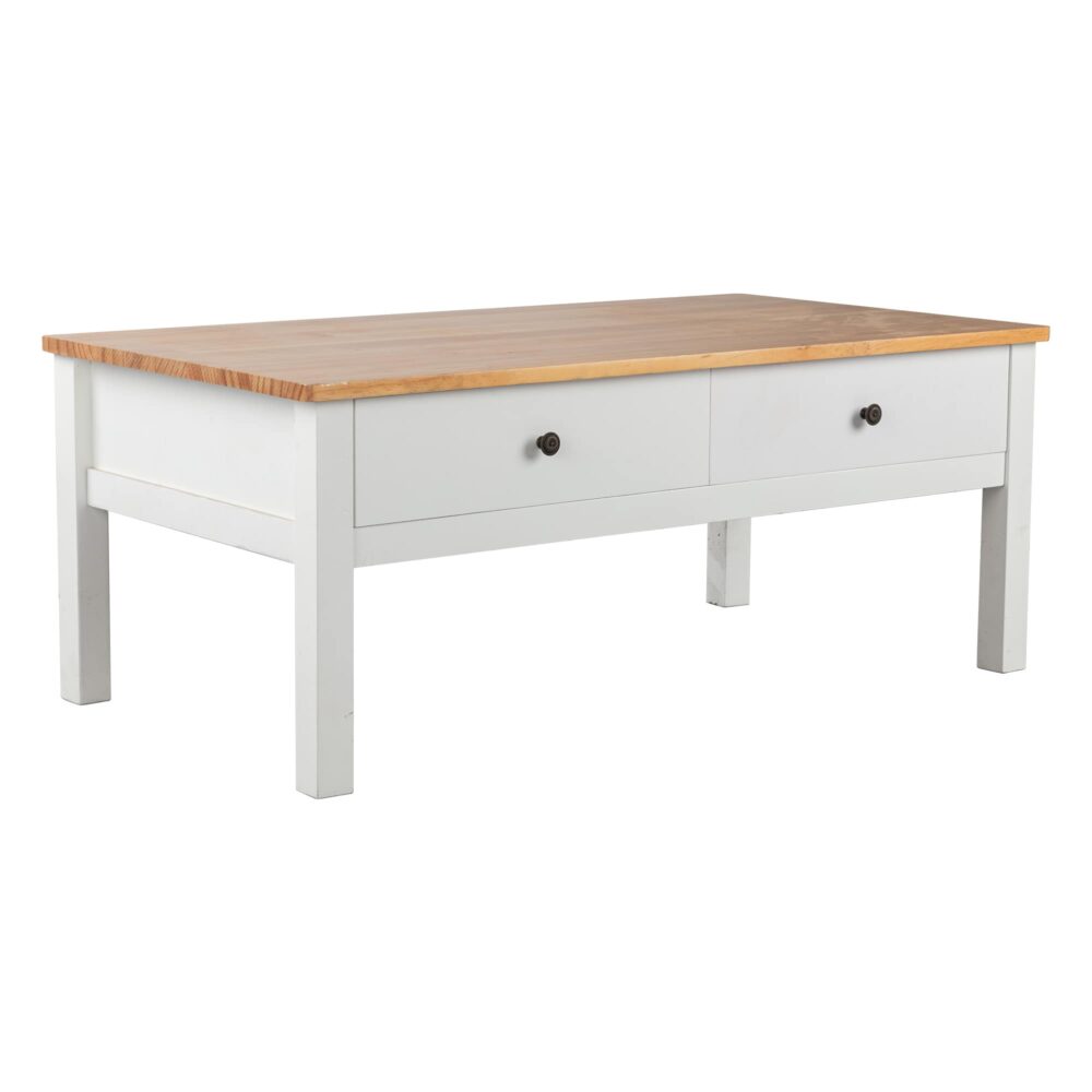 Sleek Natural Wood Rectangle Coffee Table 6