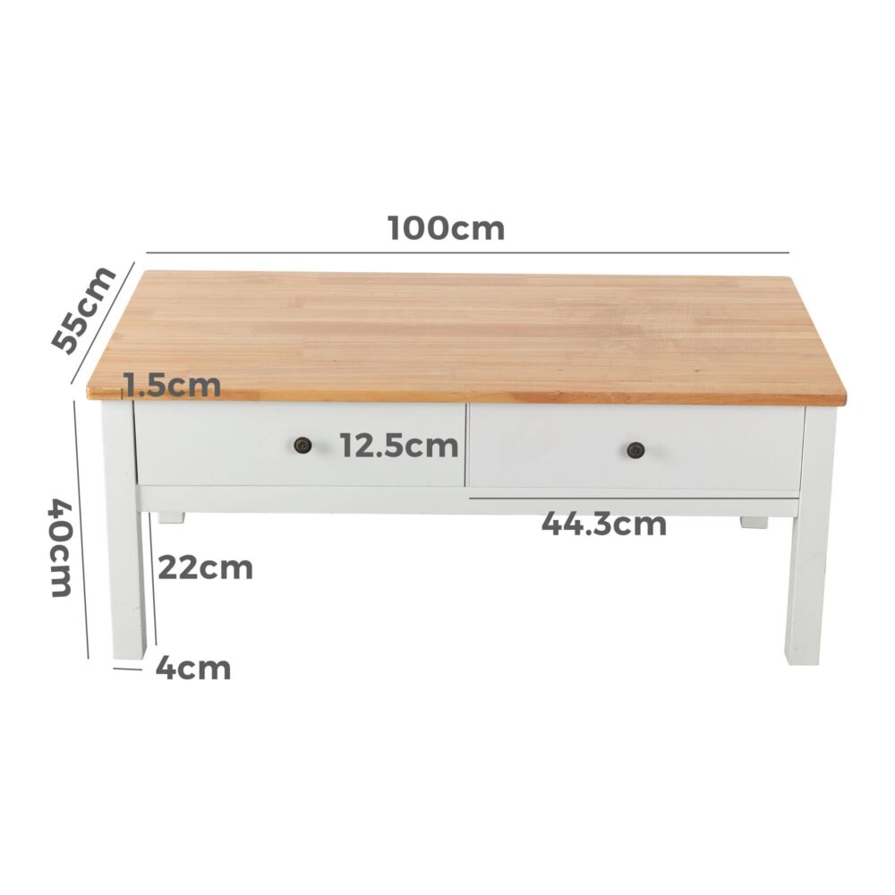 Sleek Natural Wood Rectangle Coffee Table 11