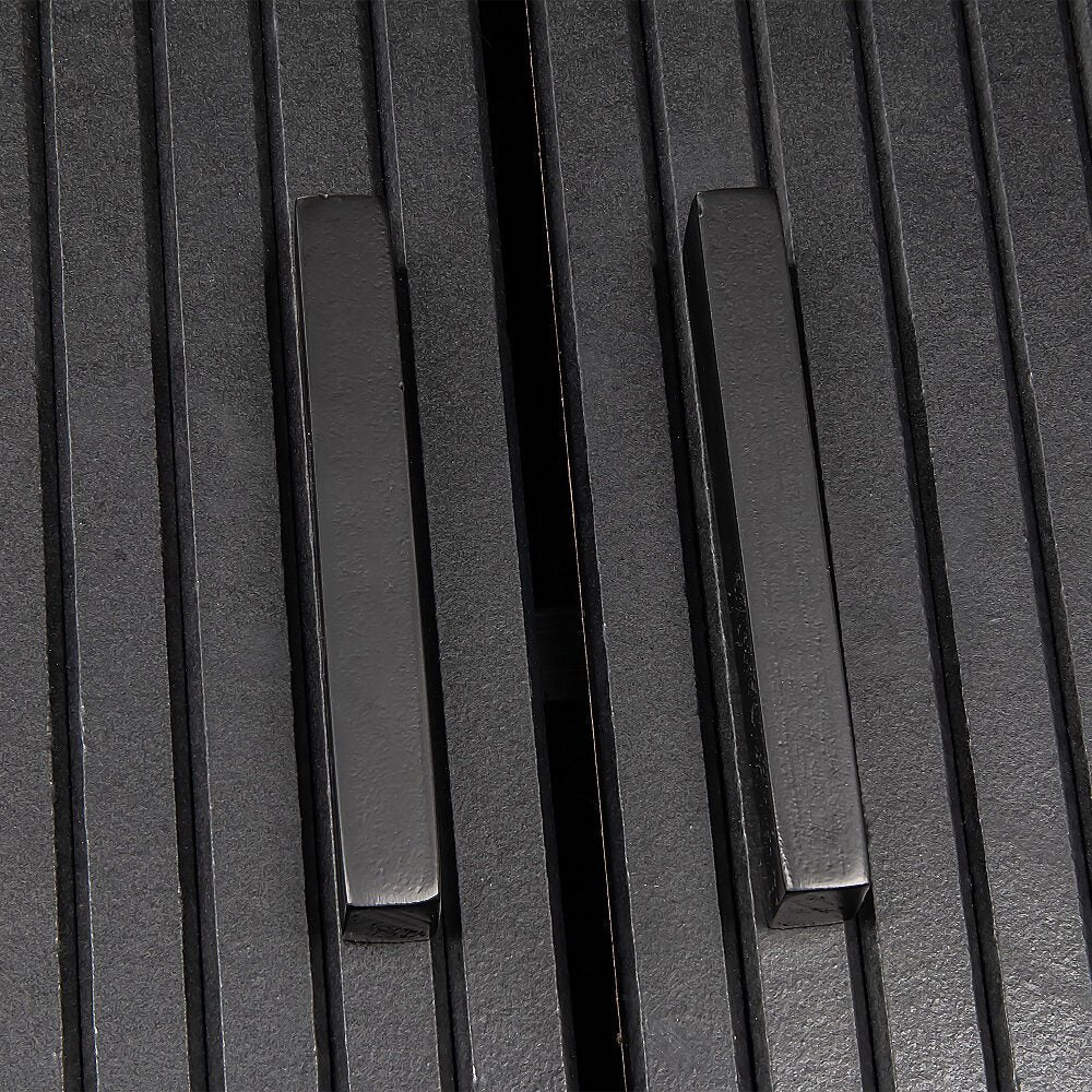 Mid-Century Black Ribbed Sideboard Cabinet 7