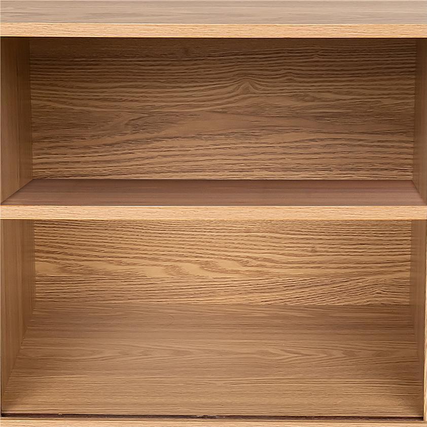 Natural Wood Ribbed Sideboard Cabinet 8