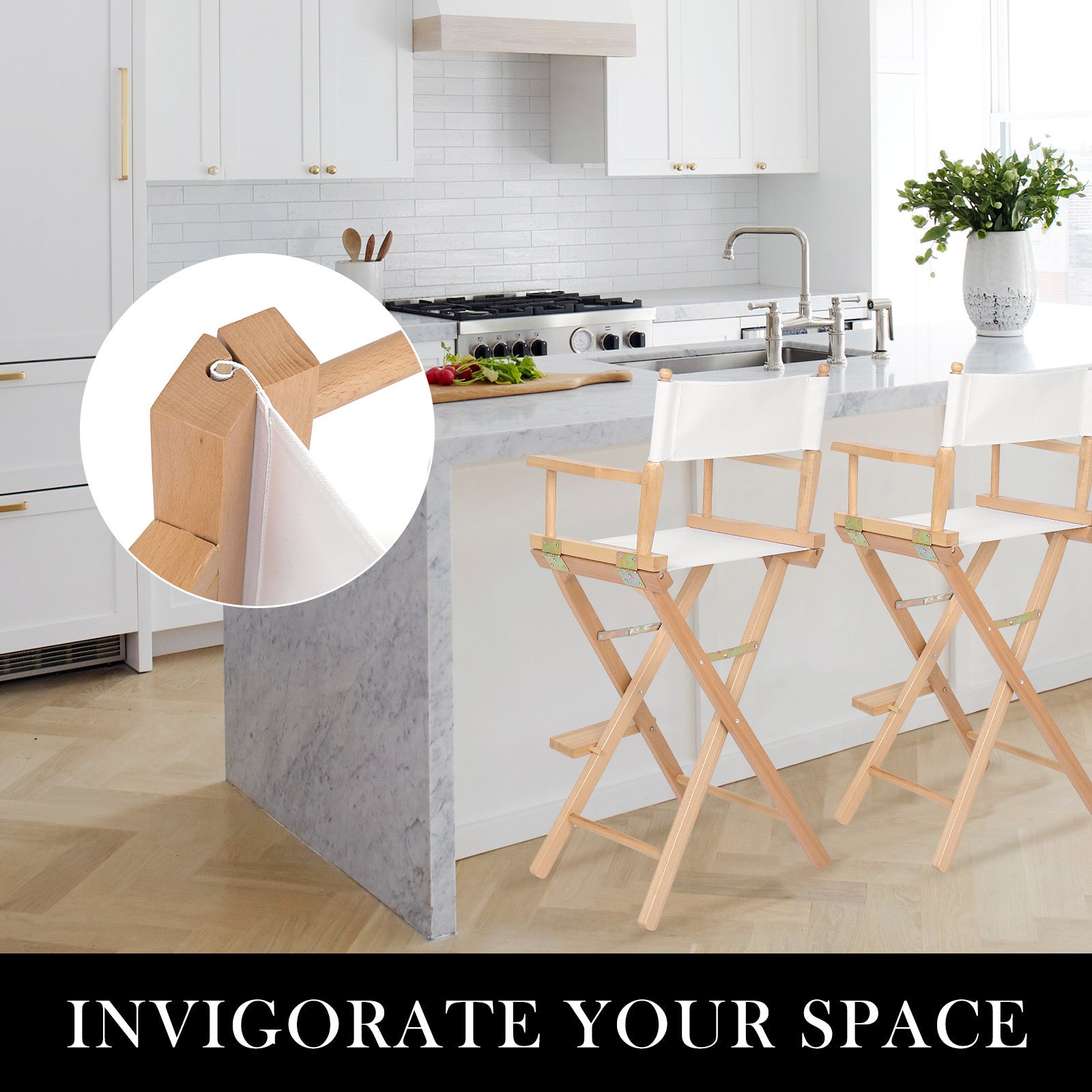 Director Movie Folding Tall Chair 76cm Beech WOOD HUMOR 6