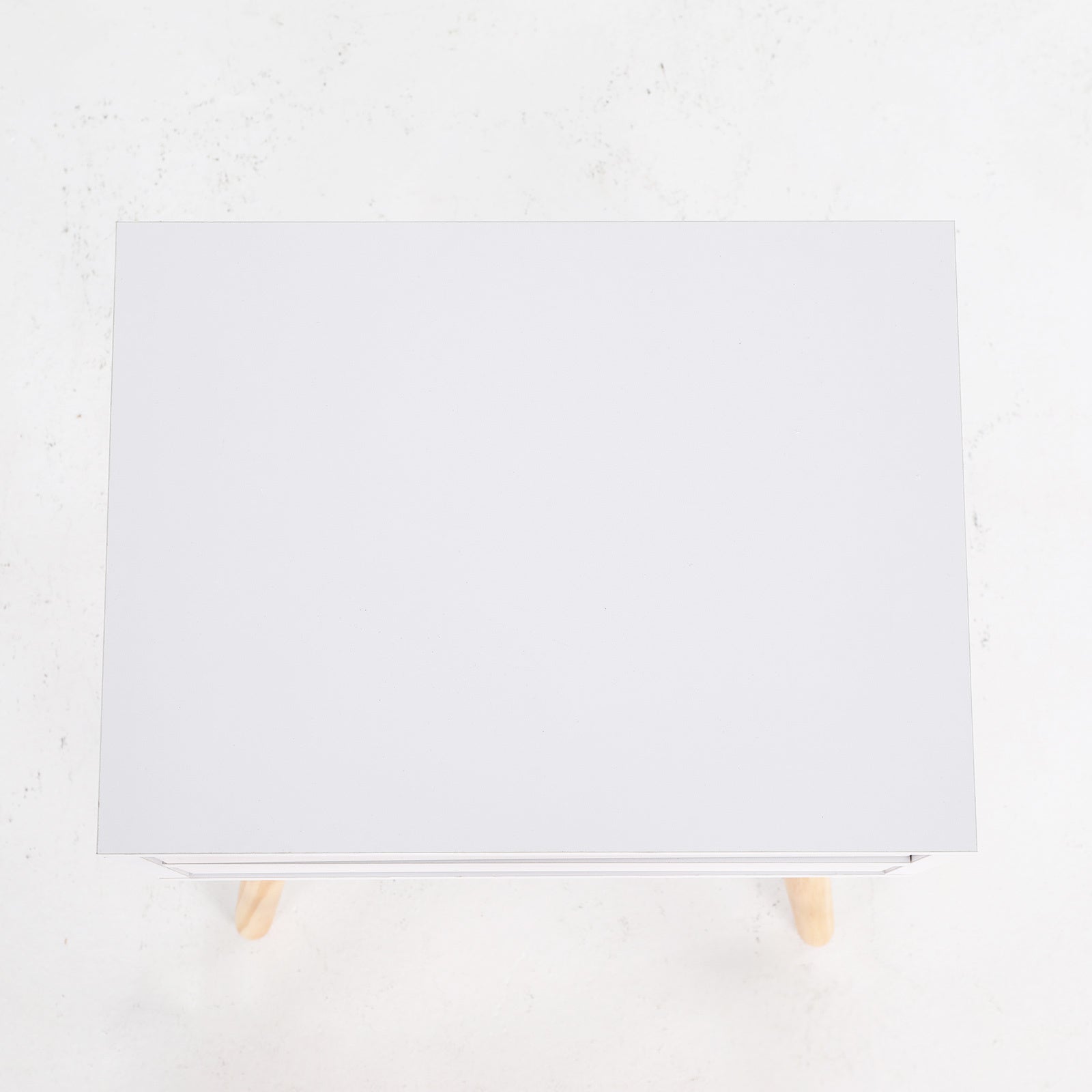 Bedside Table 2 Drawer Wood Leg Storage Cabinet Nightstand SUZY WHITE 3