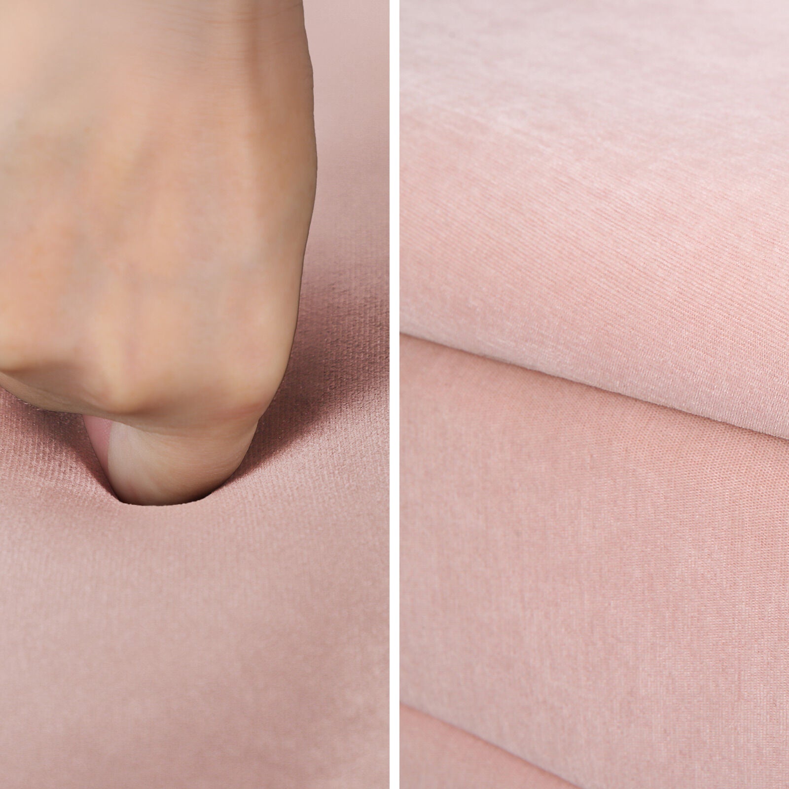 Coffee Table Storage Ottoman - Chenille Fabic Padded Blanket Box Bench CELIA - PINK 7