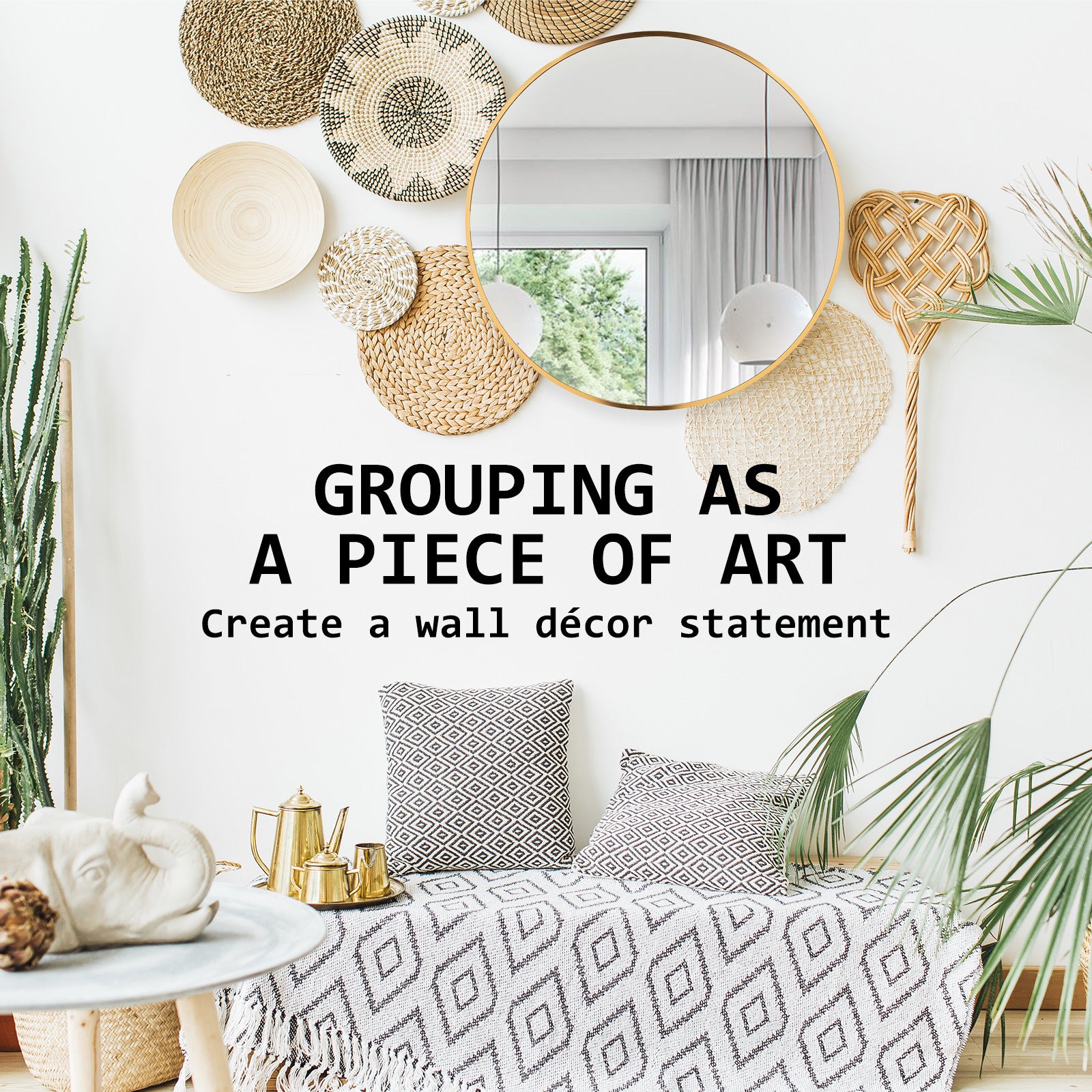 Wall Mirror Round Aluminum Frame Bathroom 70cm GOLD 8