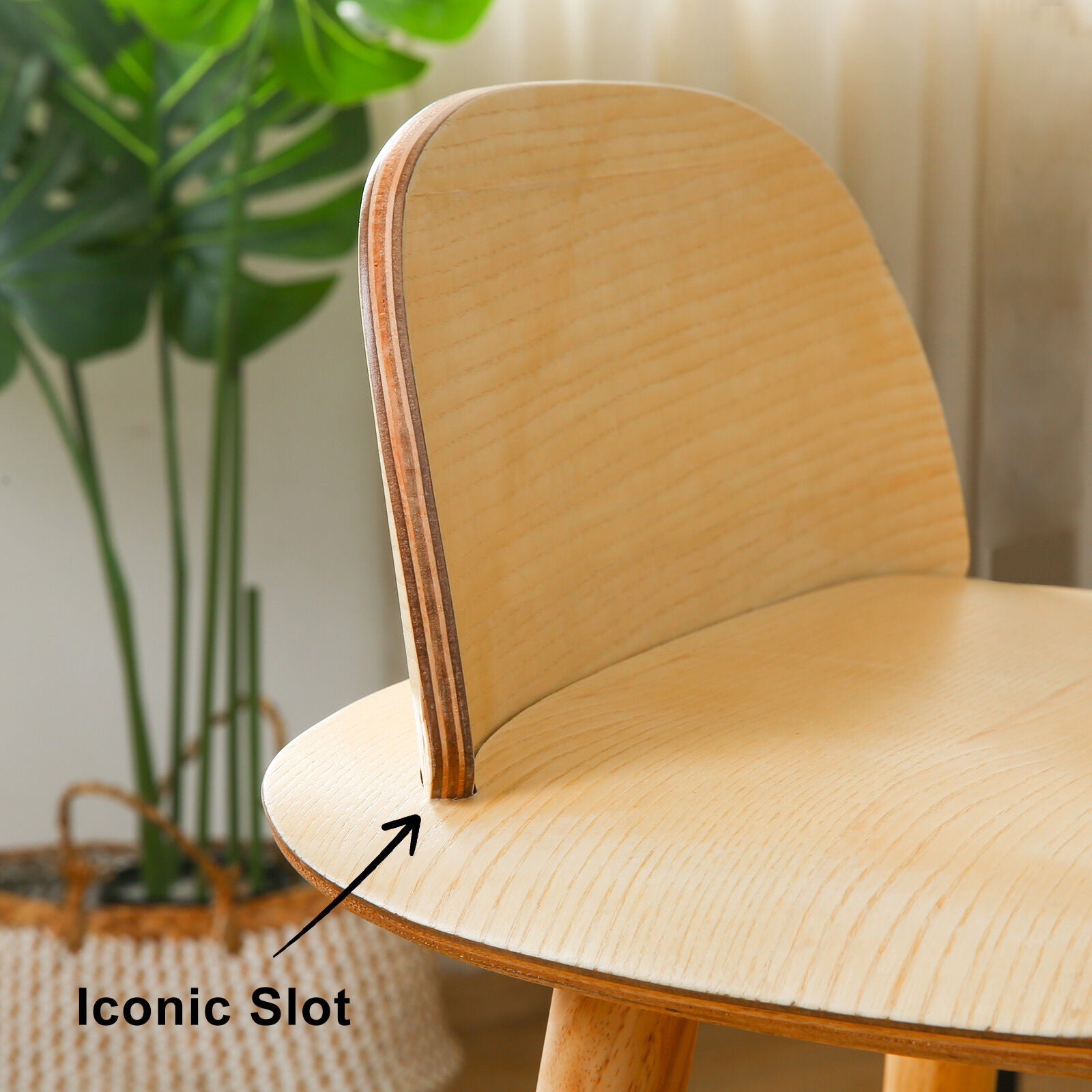 Wooden Bar Stool Dining Chair Ash Wood ELISE 65cm 4