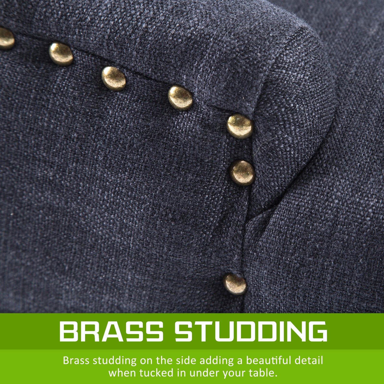 4X French Provincial Dining Chair Oak Leg AMOUR BLACK 6