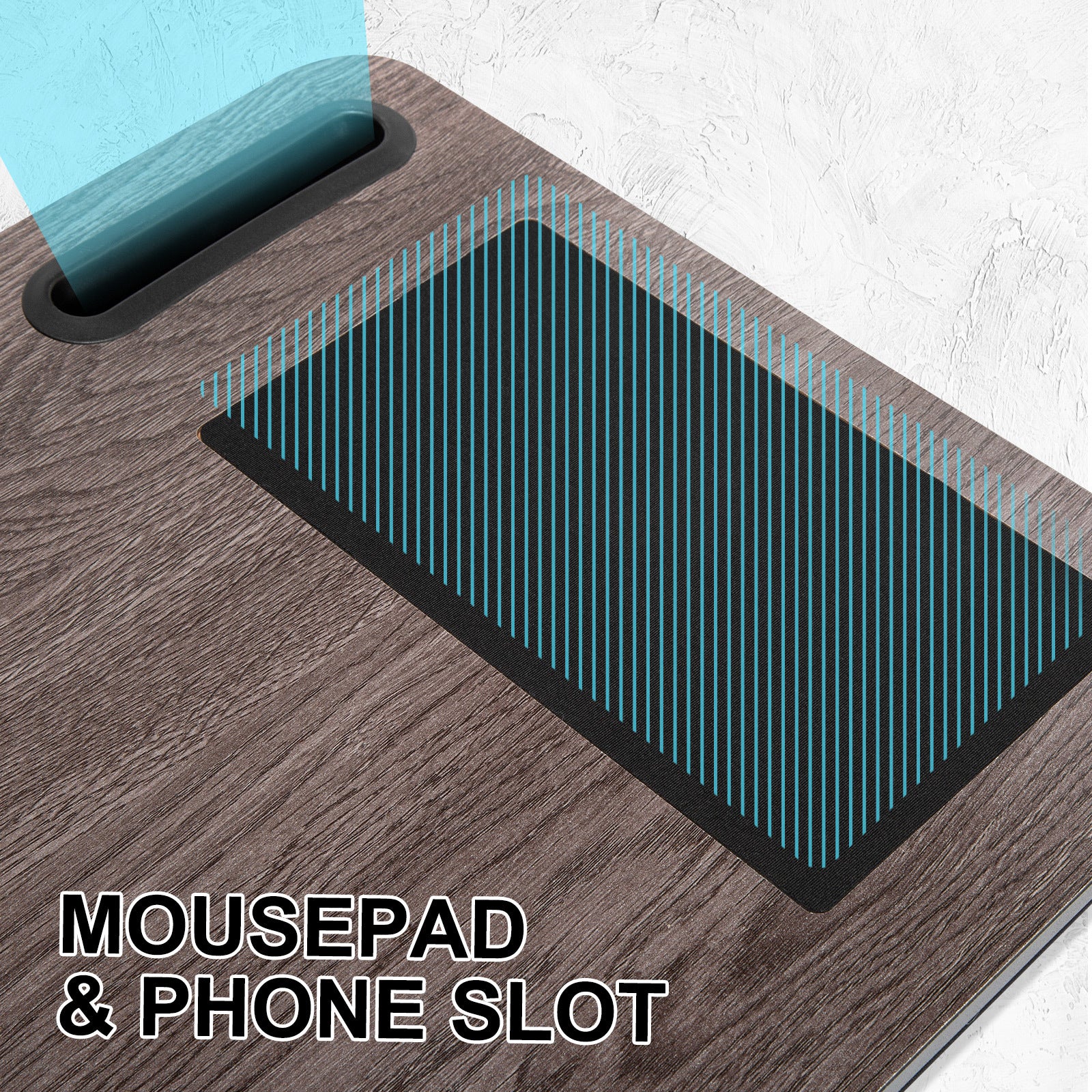 Lap Desk Laptop Stand Phone Tablet Holder Mousepad Cushioned Lapdesk IRON GREY OAK 3