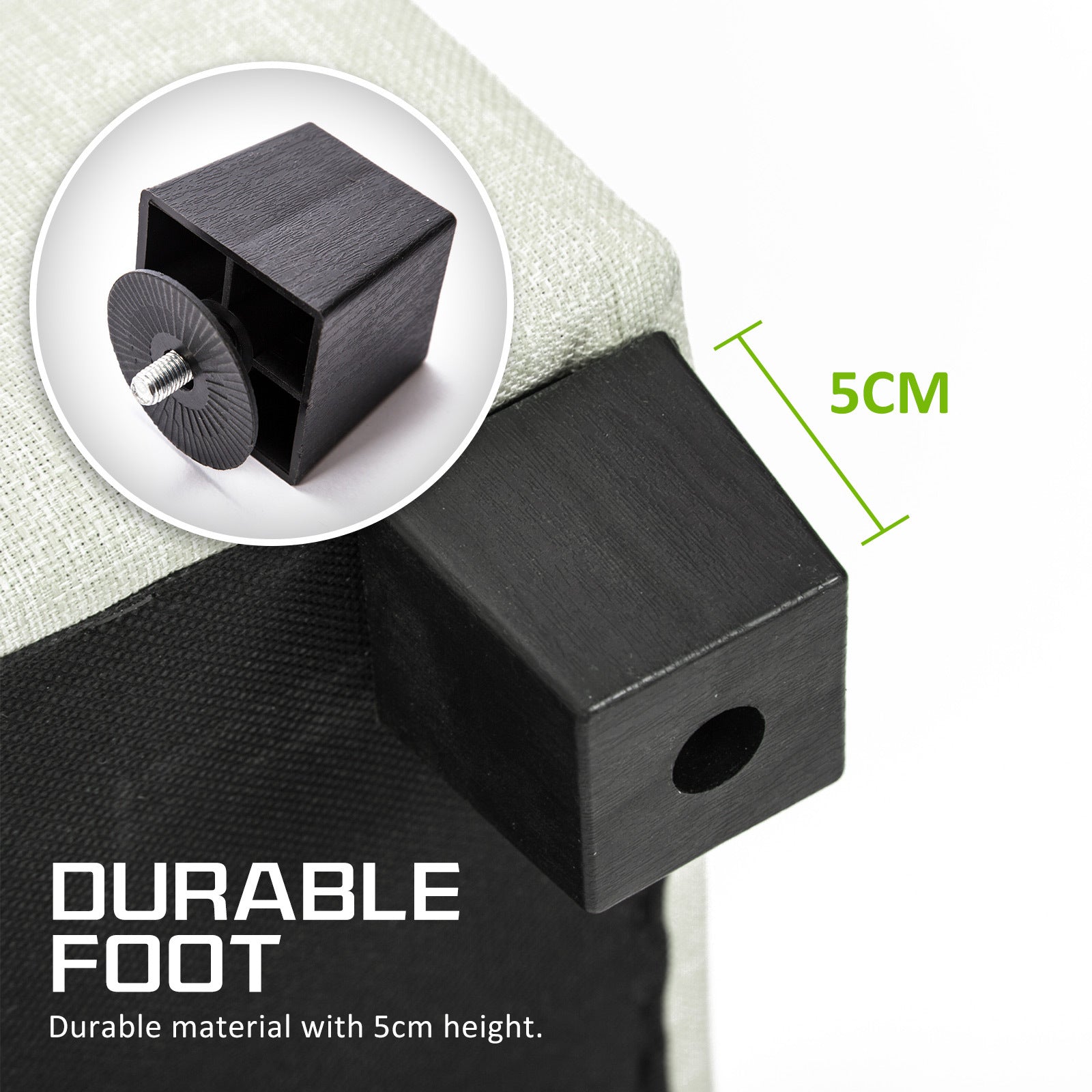 Storage Ottoman Stool 102cm Fabric LIGHT GREEN 11