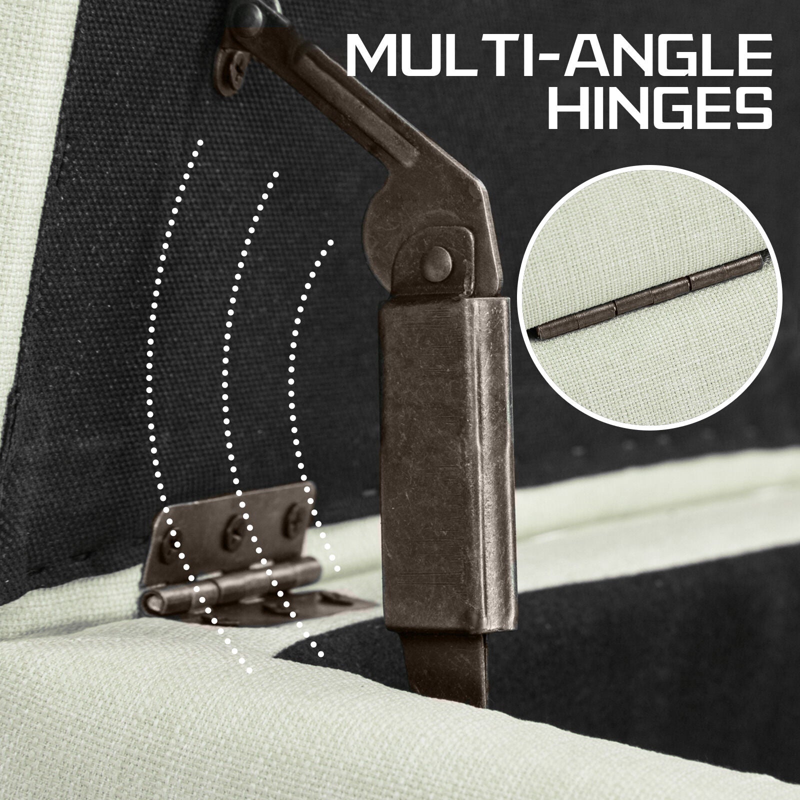 Storage Ottoman Stool 102cm Fabric LIGHT GREEN 9