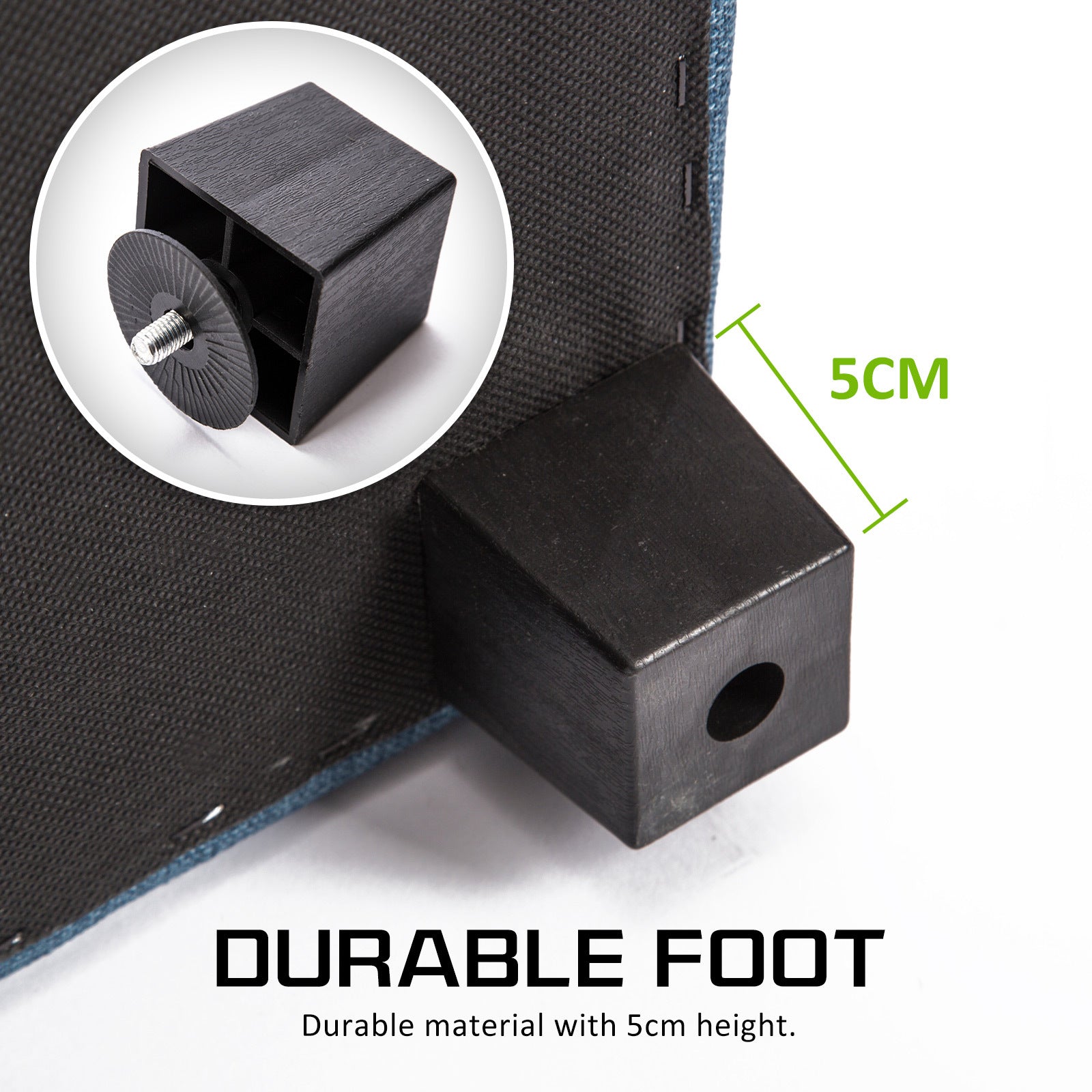 Storage Ottoman Stool 102cm Fabric LIGHT GREY BLUE 11