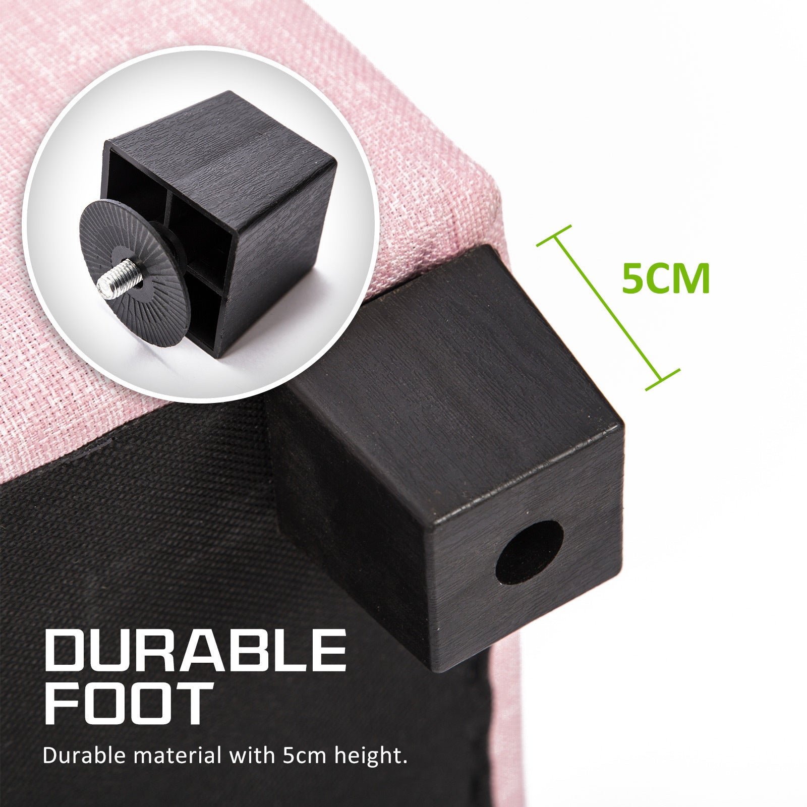 Storage Ottoman Stool 102cm Fabric PINK 11