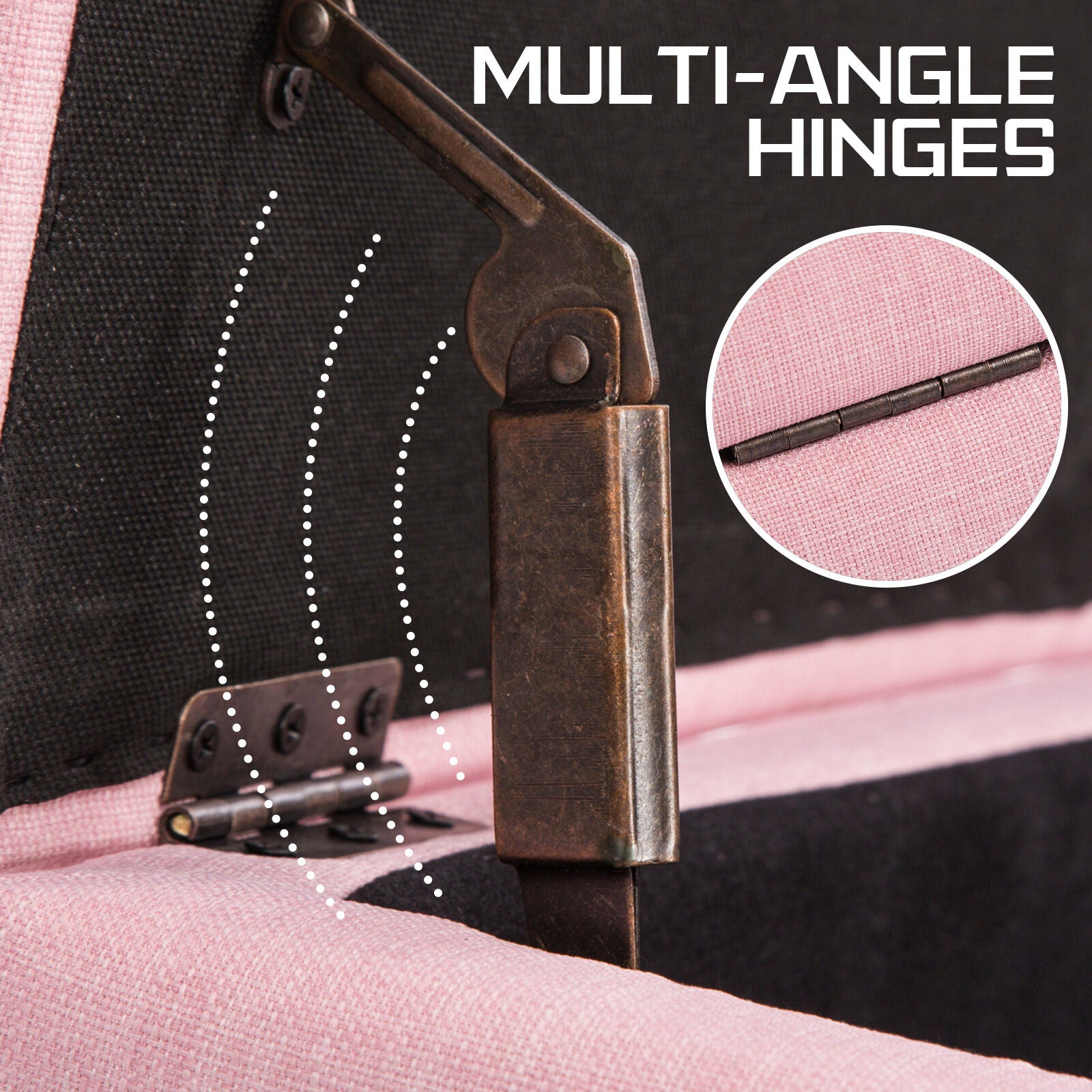 Storage Ottoman Stool 102cm Fabric PINK 9