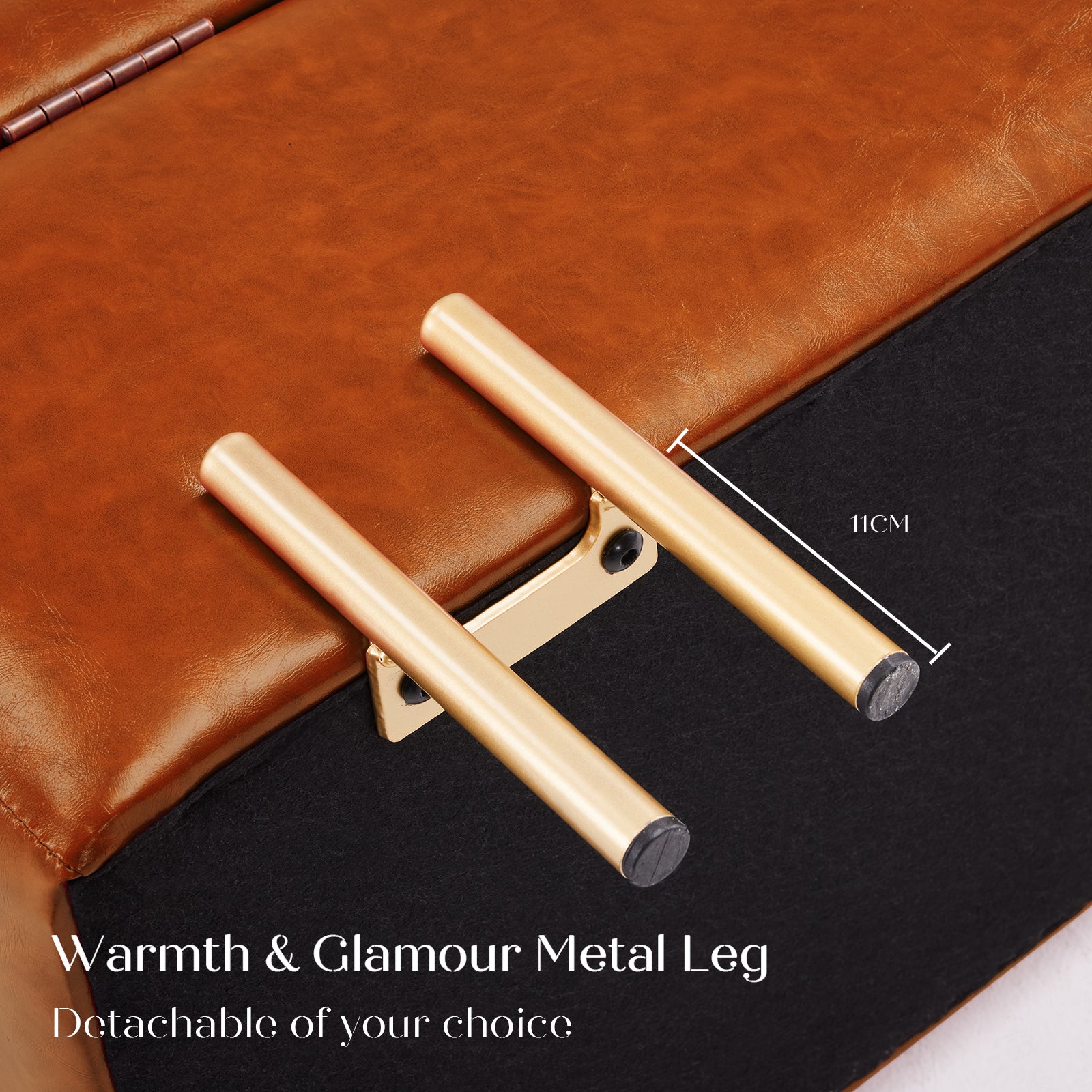 Storage Ottoman Stool Bench Seat 97cm PU Leather BROWN 10