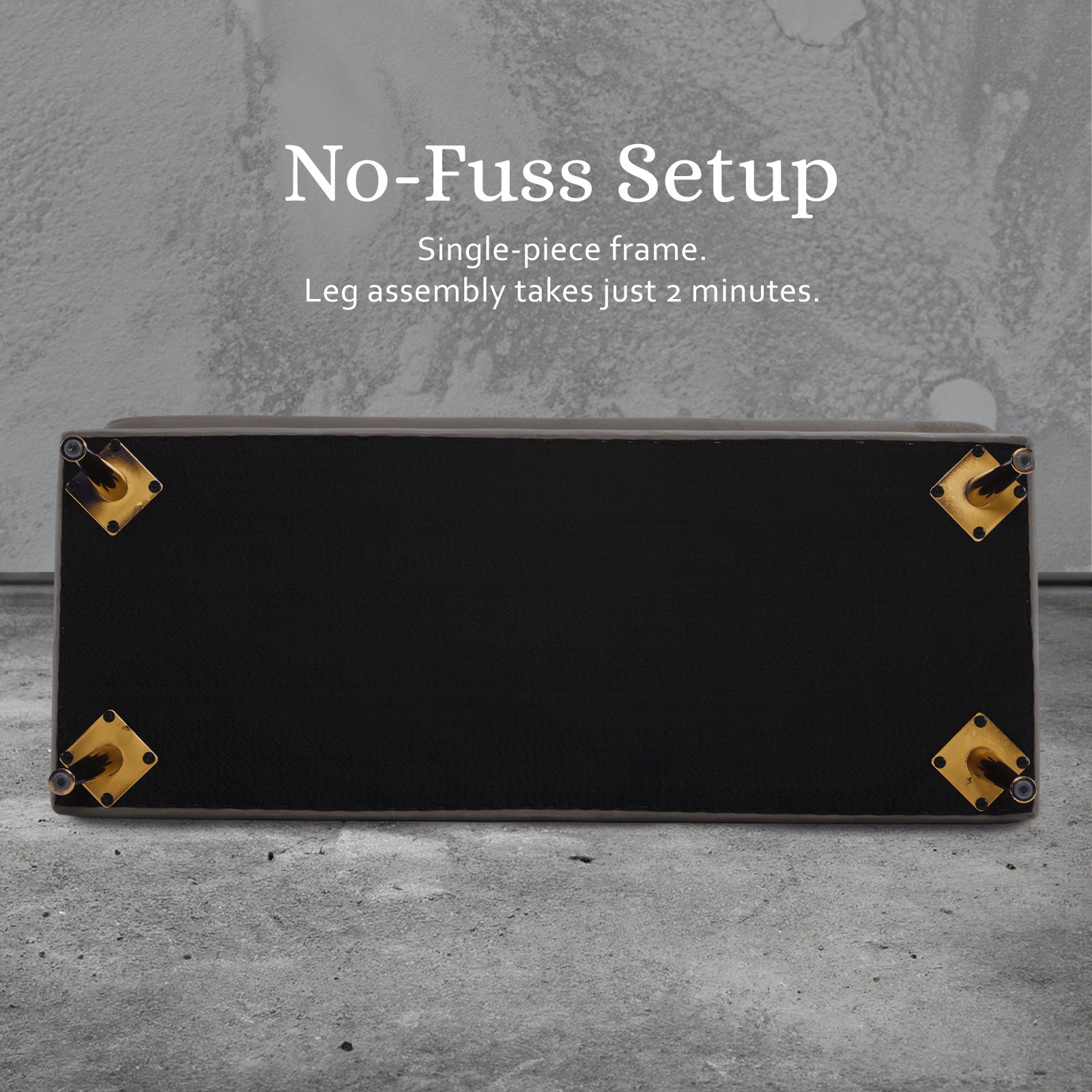 Storage Ottoman Stool Bench Seat 110cm Velvet GREY 6