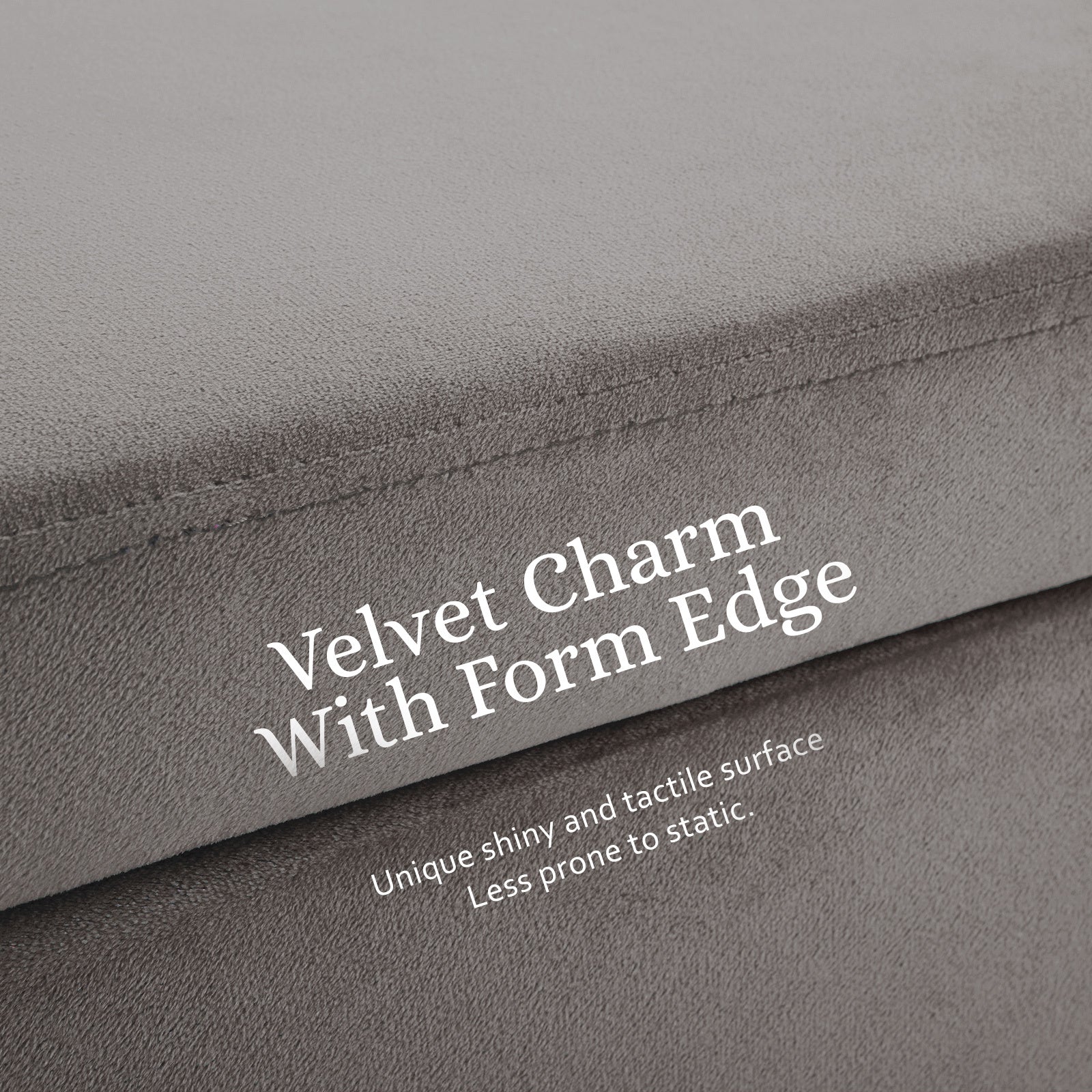 Storage Ottoman Stool Bench Seat 110cm Velvet GREY 7