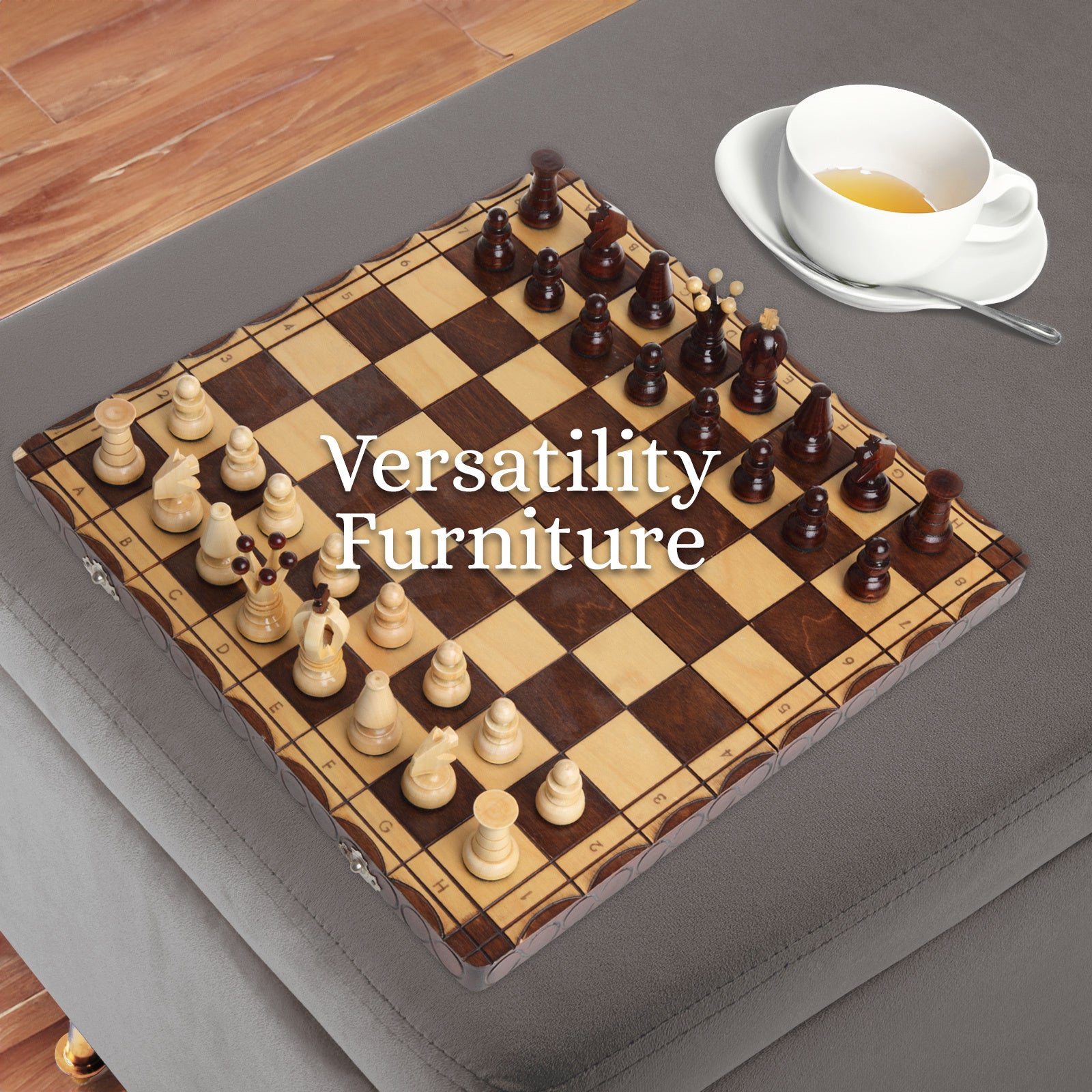 Storage Ottoman Stool Bench Seat 110cm Velvet GREY 11