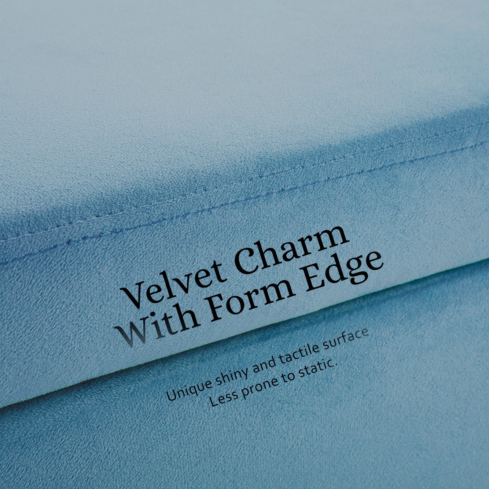 Storage Ottoman Stool Bench Seat 110cm Velvet OCEAN BLUE 7