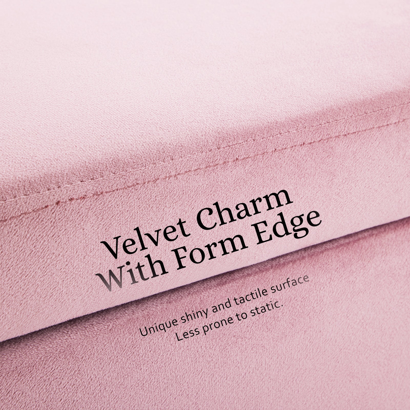 Storage Ottoman Stool Bench Seat 110cm Velvet PINK 7