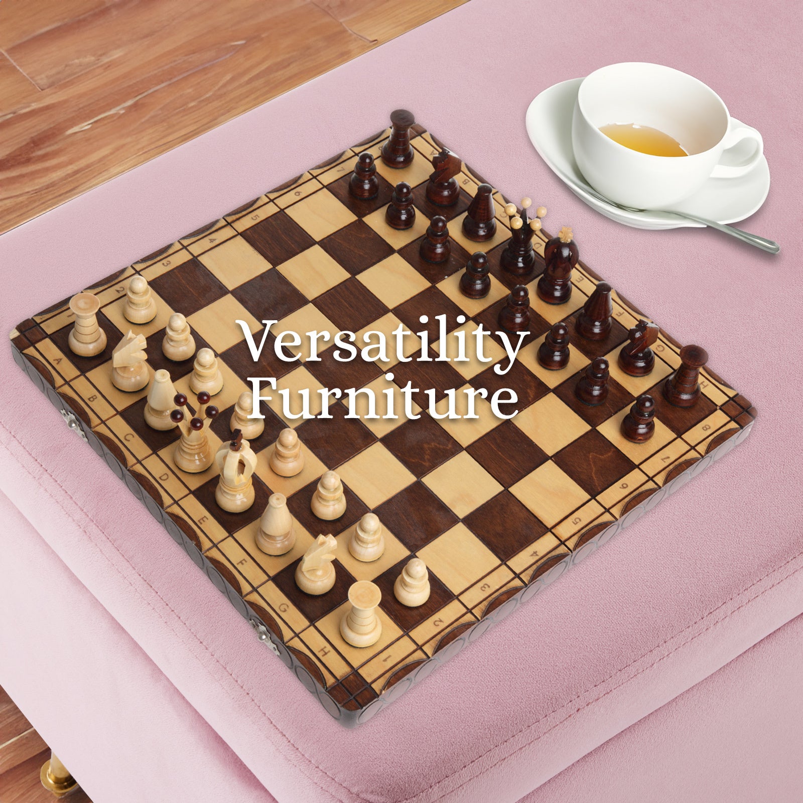 Storage Ottoman Stool Bench Seat 110cm Velvet PINK 11