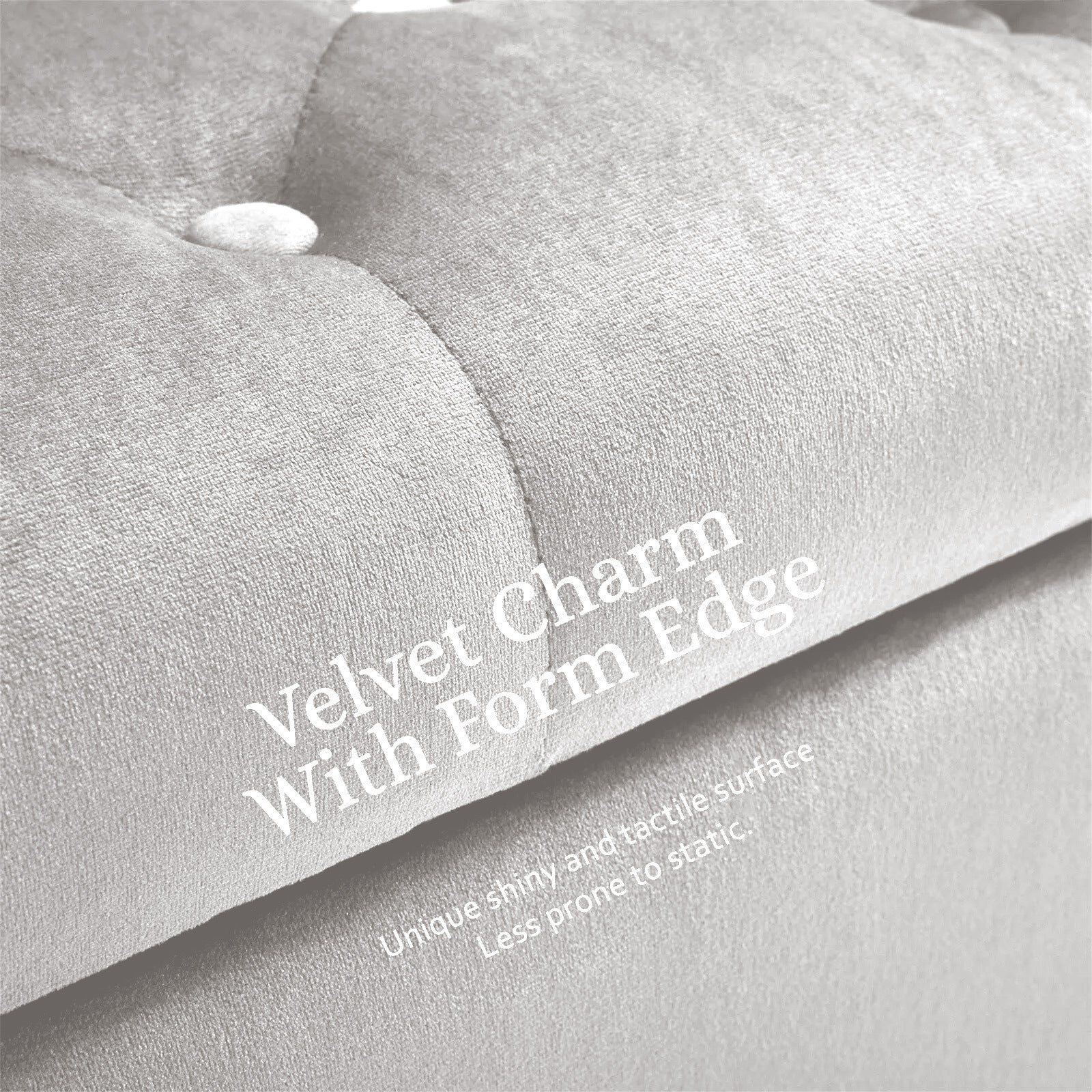 Storage Ottoman Stool Arm Bench Seat 132cm Velvet BEIGE 7