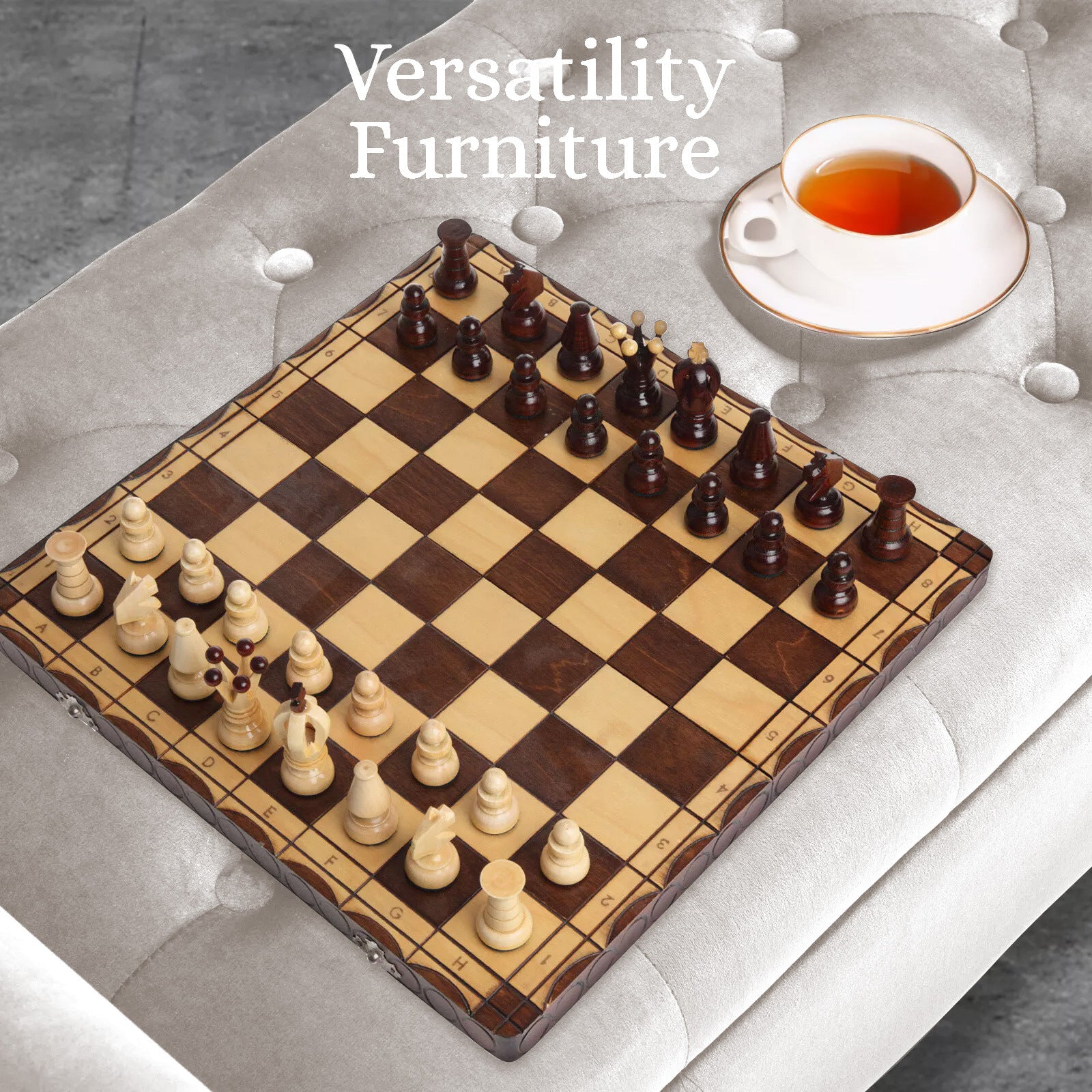 Storage Ottoman Stool Arm Bench Seat 132cm Velvet BEIGE 11