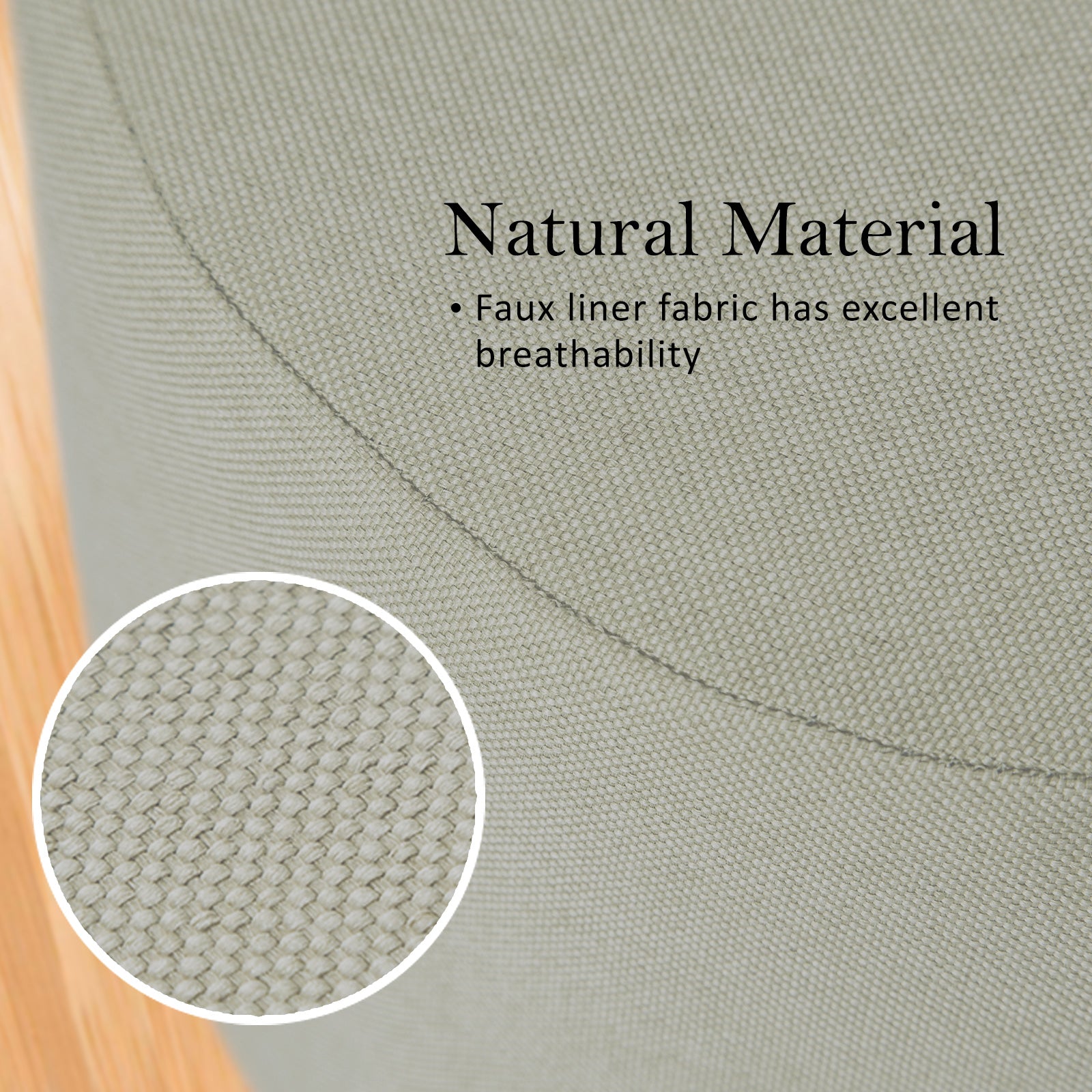 2X Fabric Ottoman Round Wooden Leg Foot Stool - GREY 4