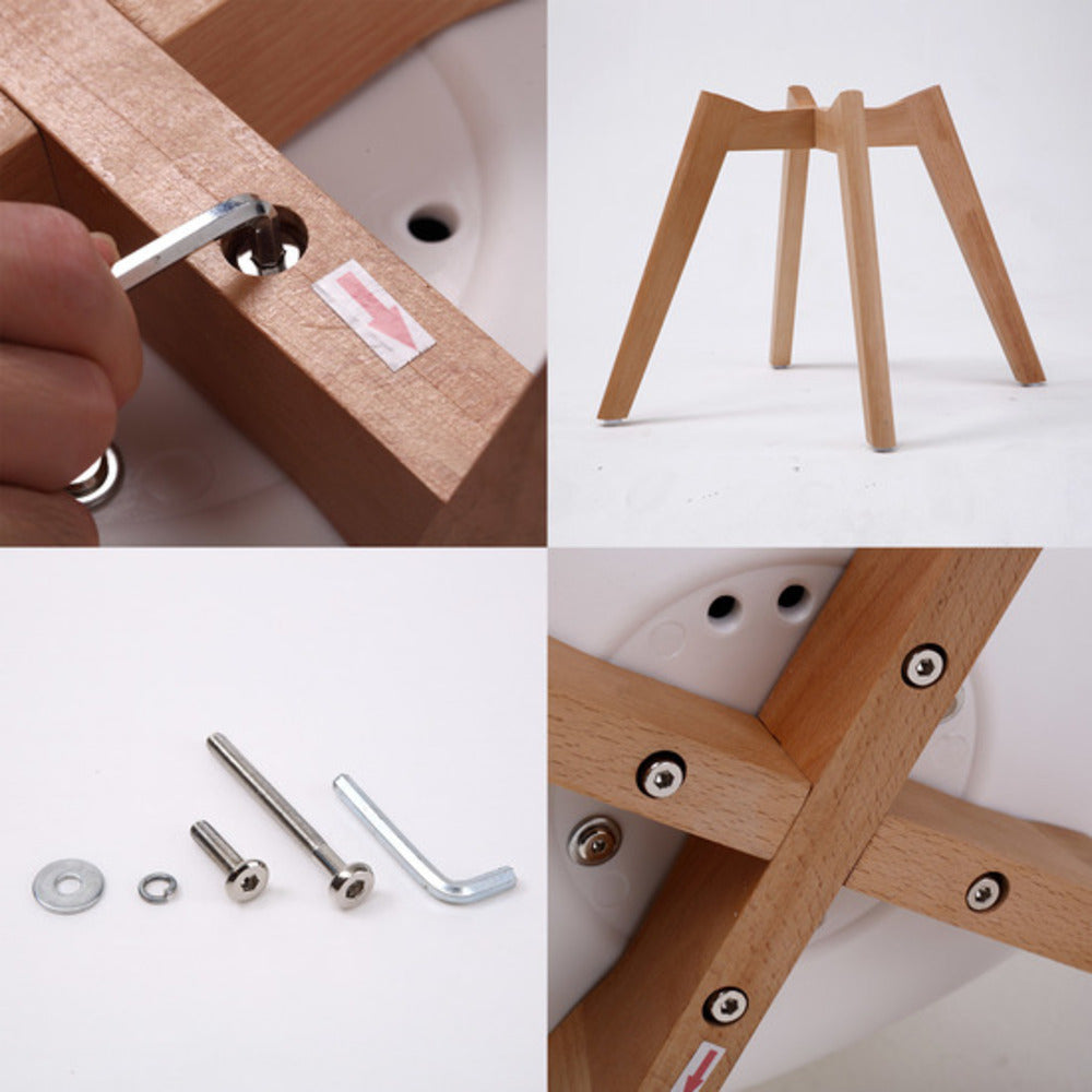 2X Retro Dining Cafe Chair Padded Seat WHITE 3