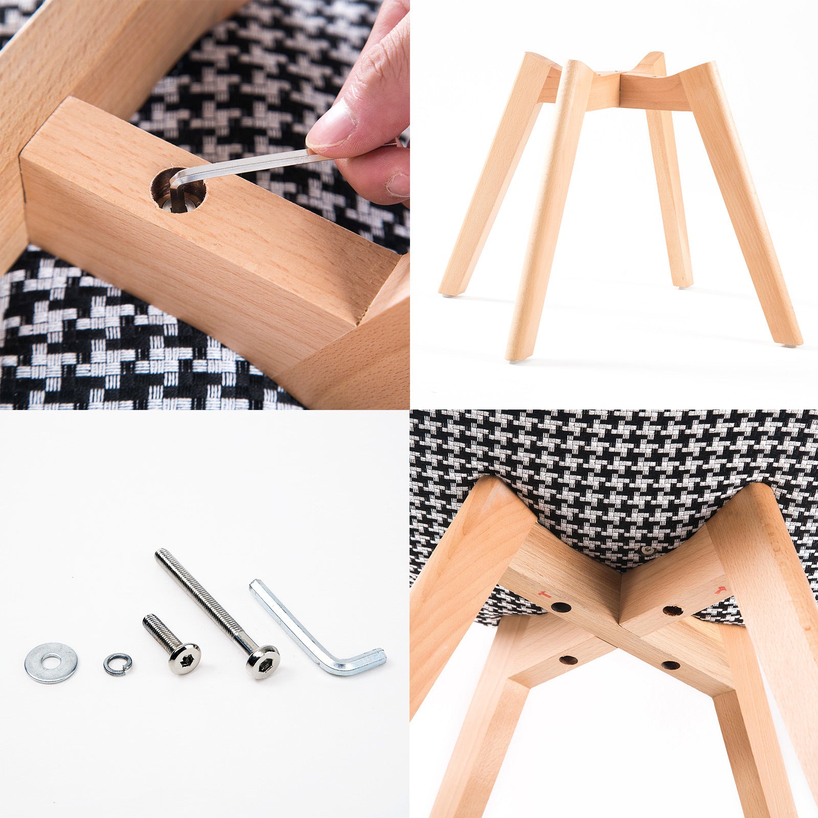 4X Retro Dining Cafe Chair Padded Seat MULTI COLOUR 5